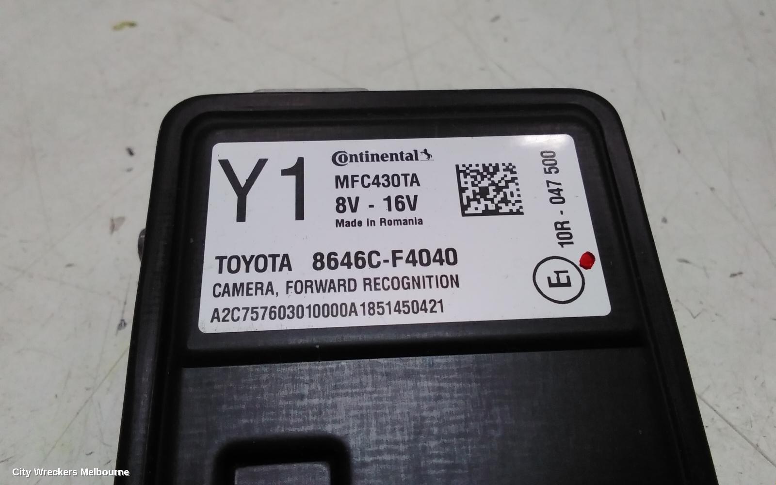TOYOTA C-HR REVERSE CAMERA, GEN 1, FOWARD RECOGNITION CAMERA (WINDSCREEN MOUNTED), 12/2016 - 09/2023