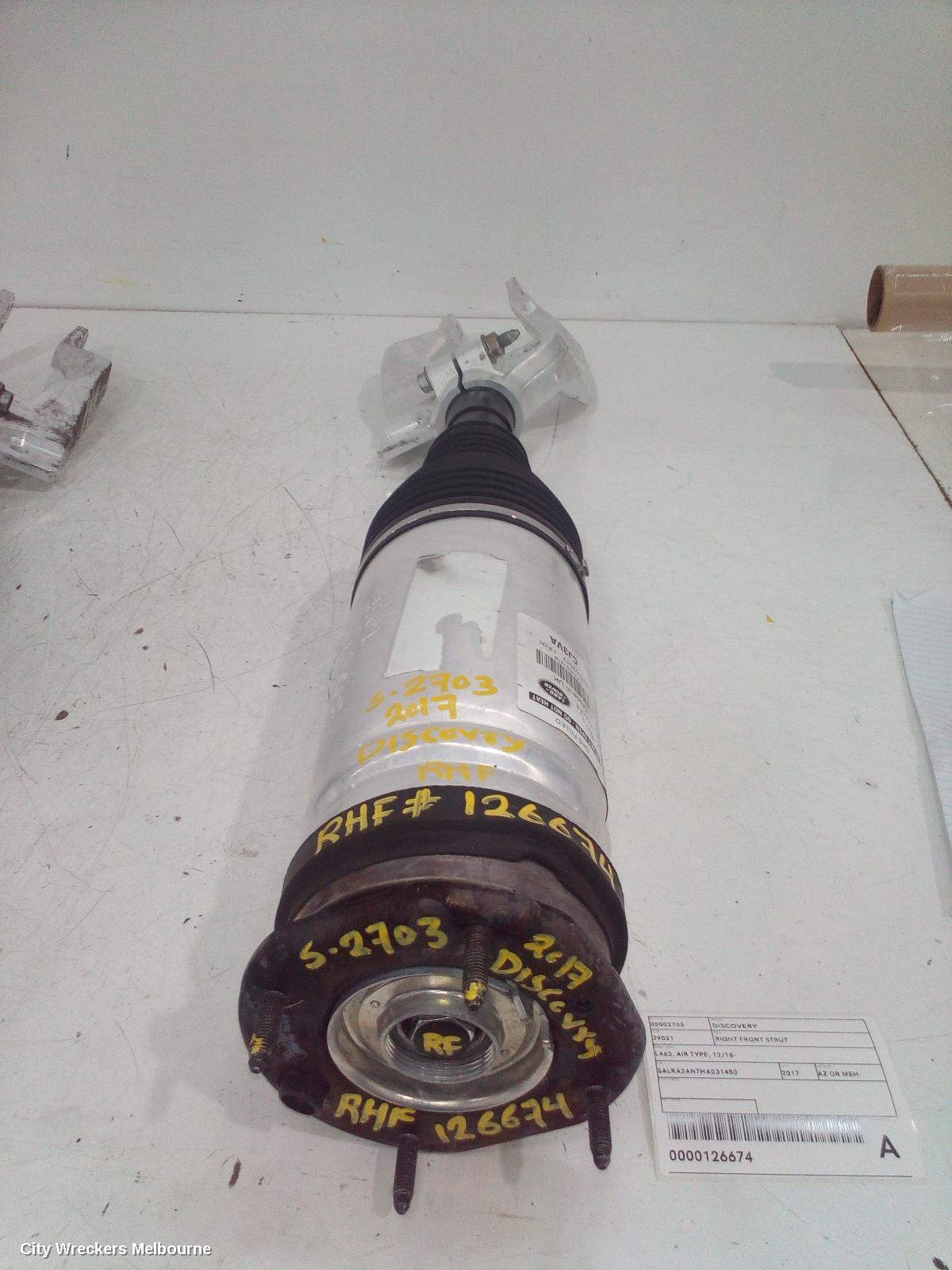 LAND ROVER DISCOVERY RIGHT FRONT STRUT, L462, AIR TYPE, 12/2016 ONWARDS