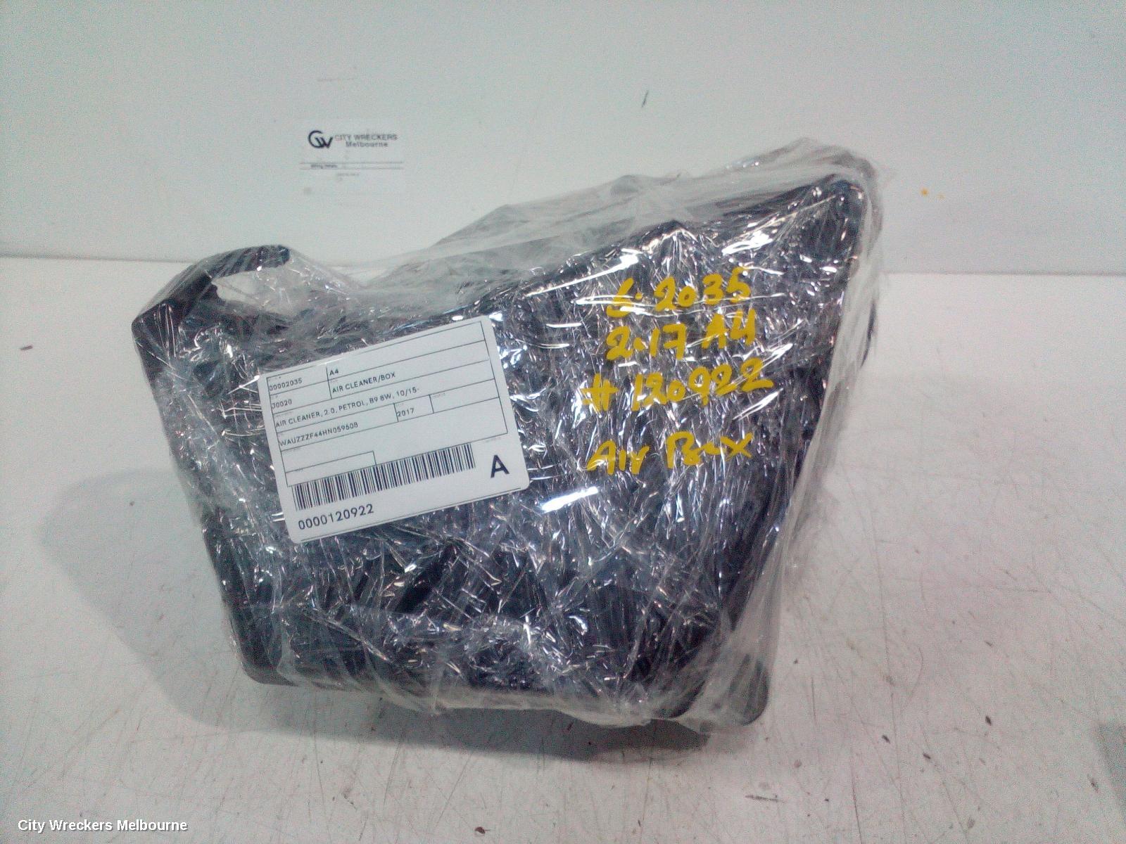 AUDI A4 AIR CLEANER/BOX, AIR CLEANER, 2.0, PETROL, B9 8W, 10/2015 ONWARDS