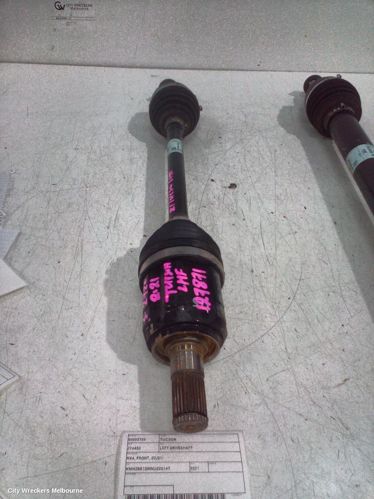 HYUNDAI TUCSON LEFT DRIVESHAFT, NX4, FRONT, 02/2021 ONWARDS