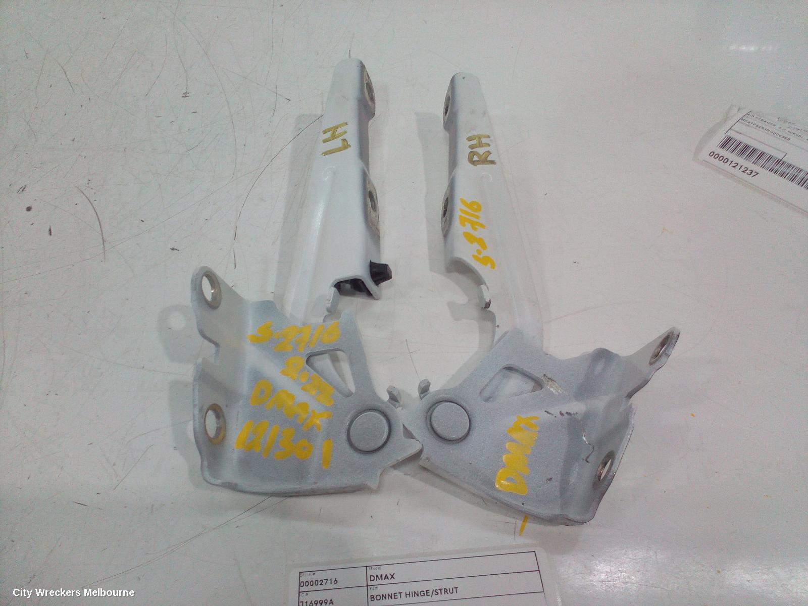 ISUZU DMAX BONNET HINGE/STRUT, HINGES (PAIR), RG, 07/2020 ONWARDS