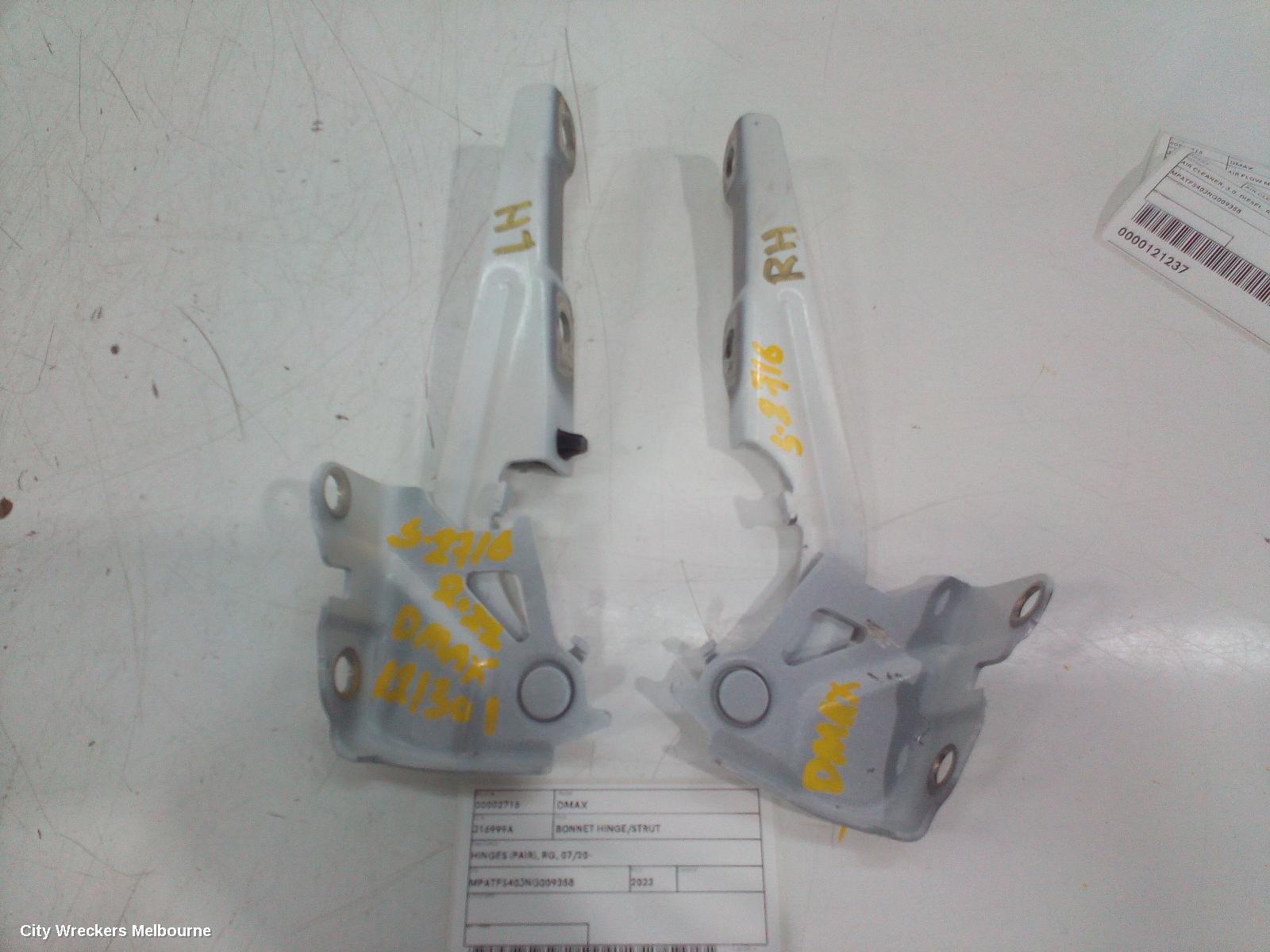 ISUZU DMAX BONNET HINGE/STRUT, HINGES (PAIR), RG, 07/2020 ONWARDS