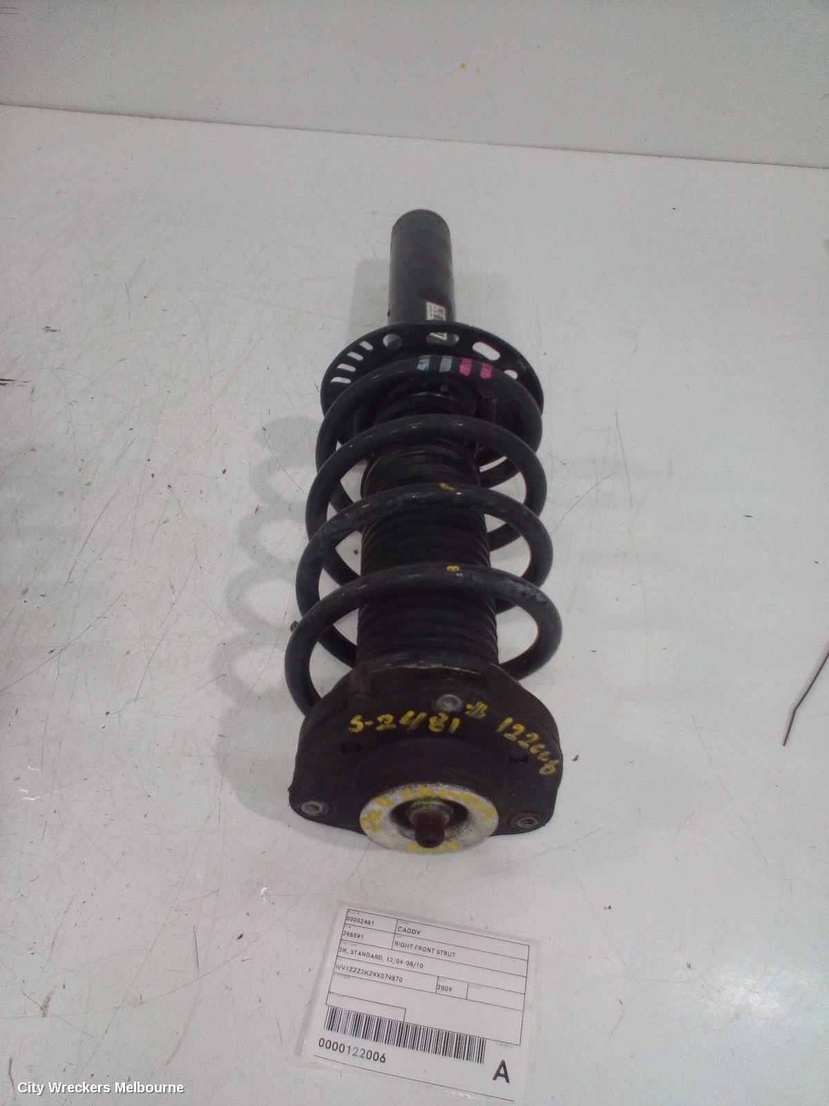 VOLKSWAGEN CADDY RIGHT FRONT STRUT, 2K, STANDARD, 12/2004 - 08/2010