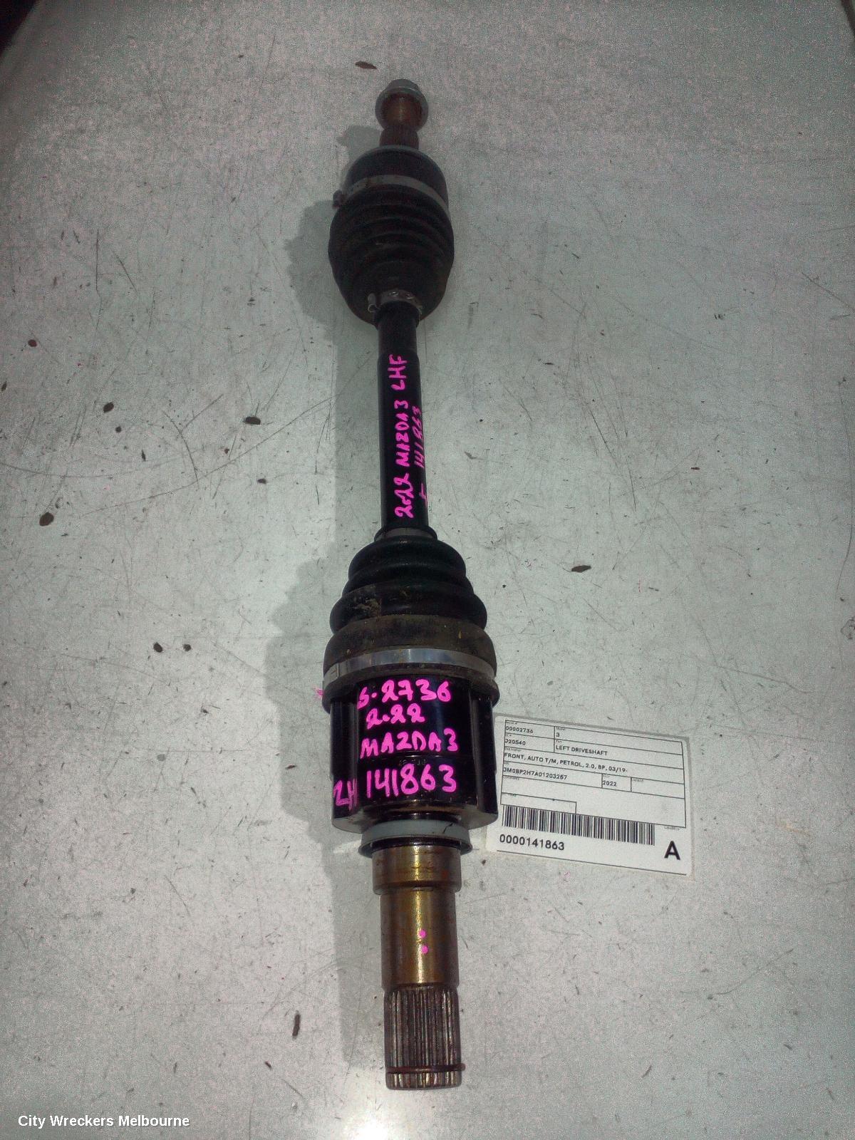 MAZDA 3 LEFT DRIVESHAFT, FRONT, AUTO T/M, PETROL, 2.0, BP, 03/2019 ONWARDS