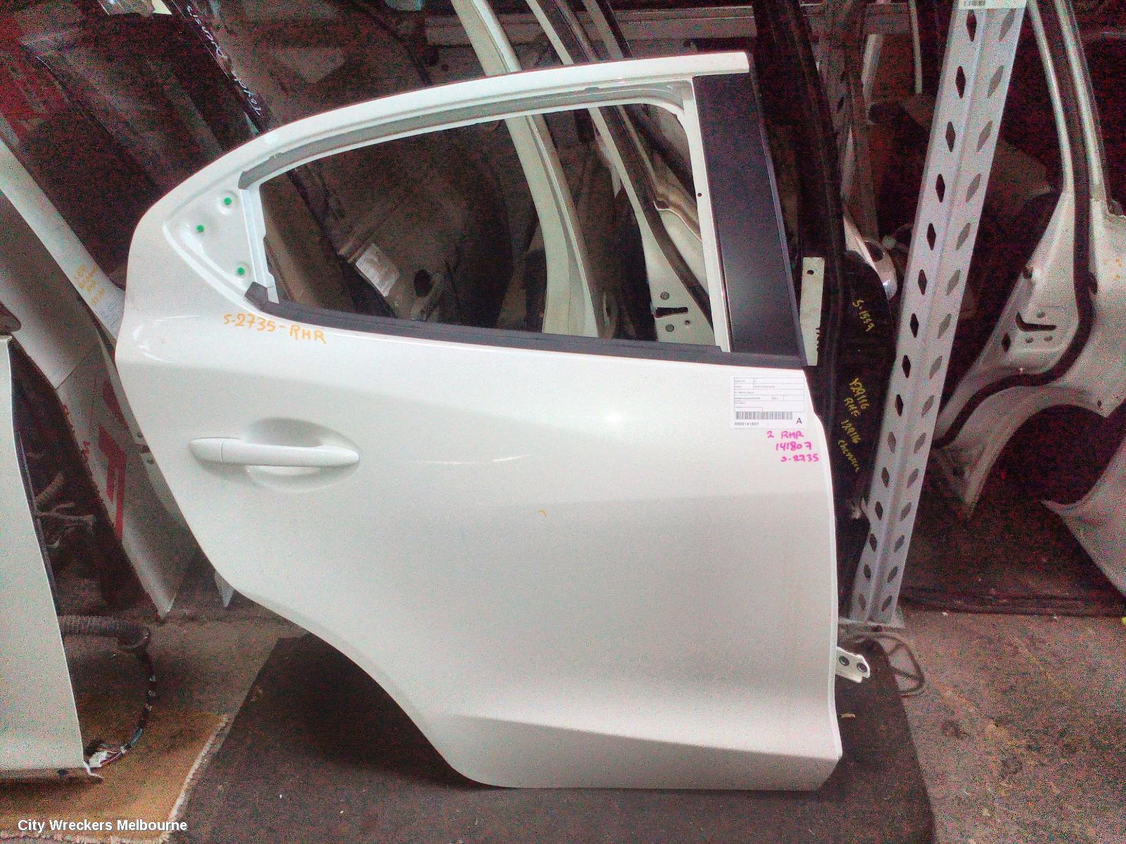 MAZDA 2 RIGHT REAR DOOR, DL, SEDAN, 08/2015 ONWARDS