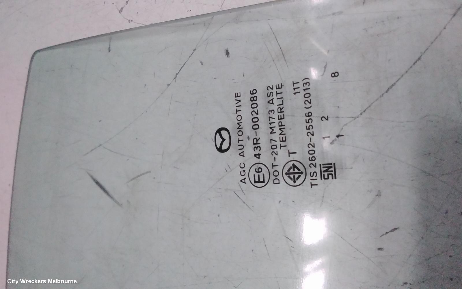 MAZDA 2 LEFT REAR DOOR WINDOW, DJ/DL, STANDARD TINT TYPE, 09/2014 ONWARDS