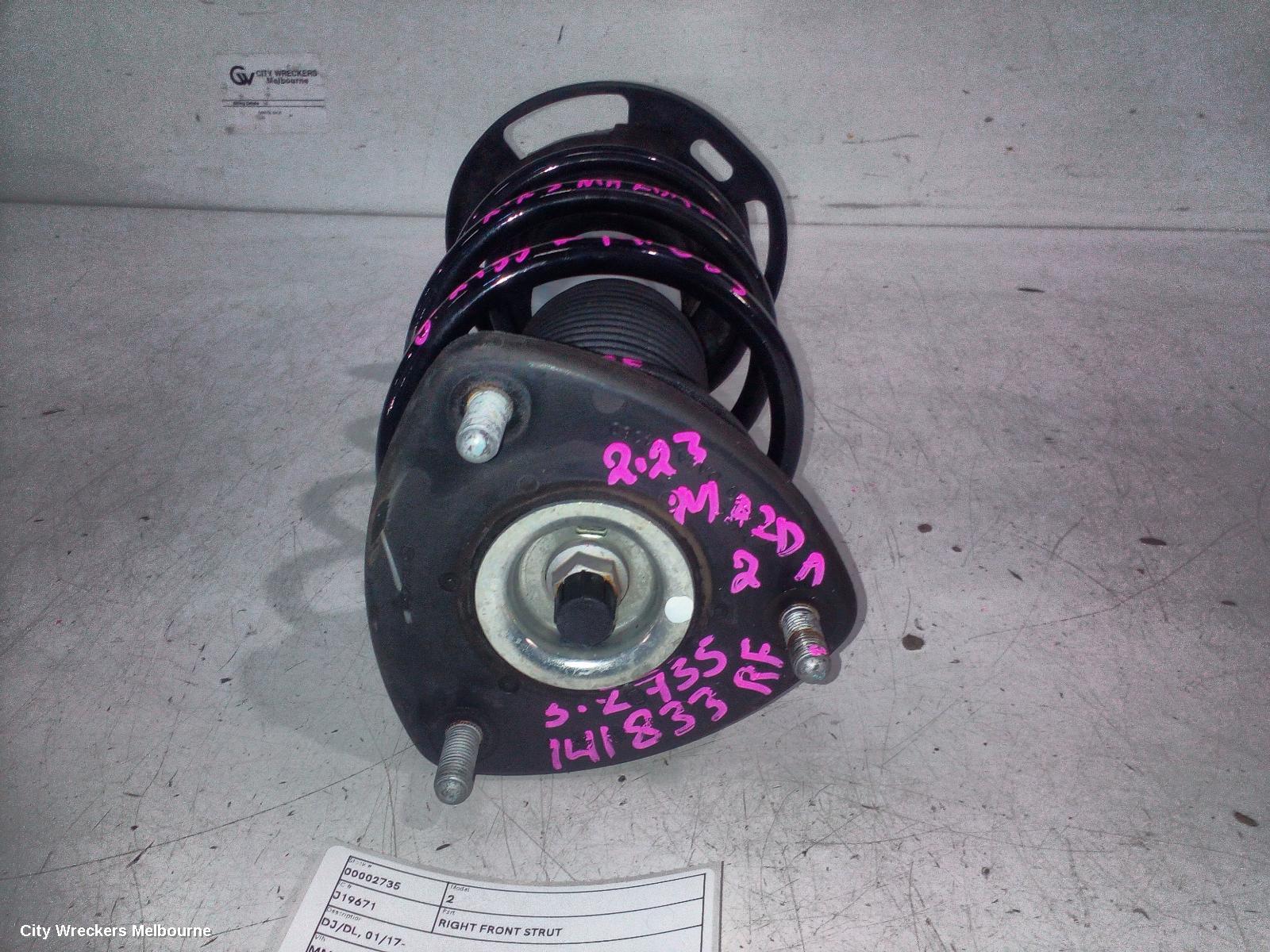 MAZDA 2 RIGHT FRONT STRUT, DJ/DL, 01/2017 ONWARDS