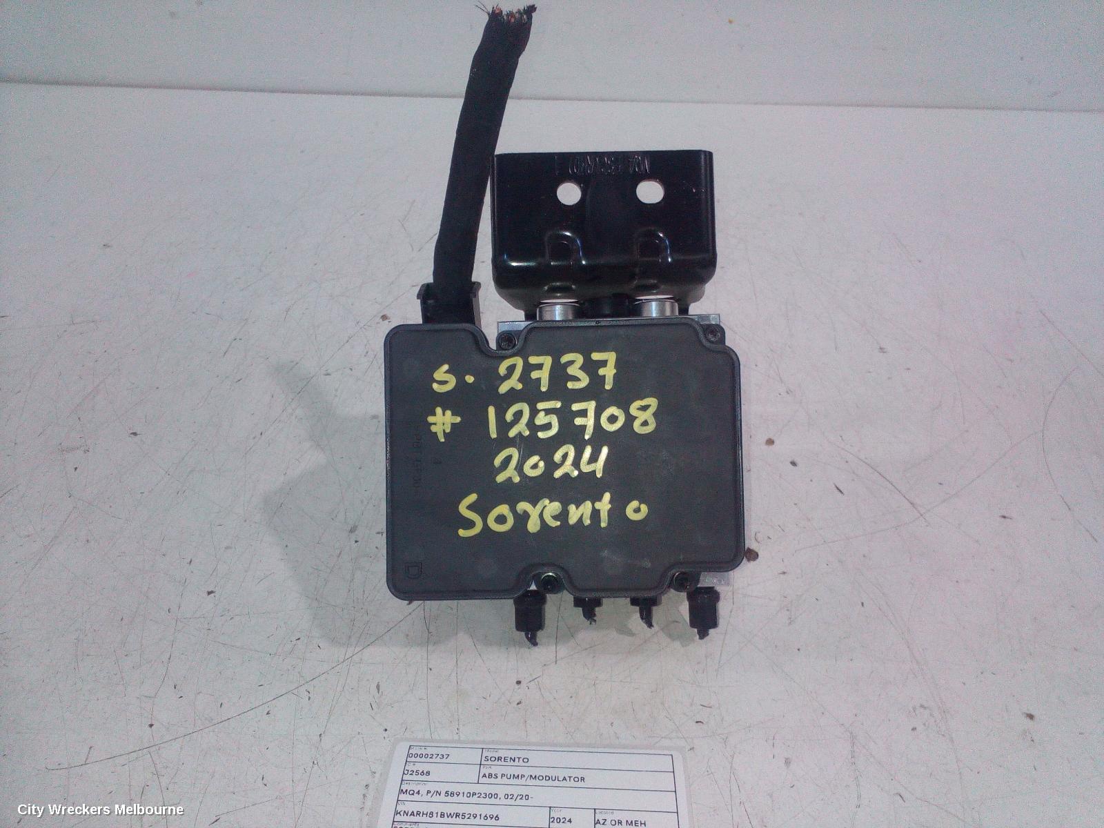 KIA SORENTO ABS PUMP/MODULATOR, MQ4, P/N 58910P2300, 02/2020 ONWARDS
