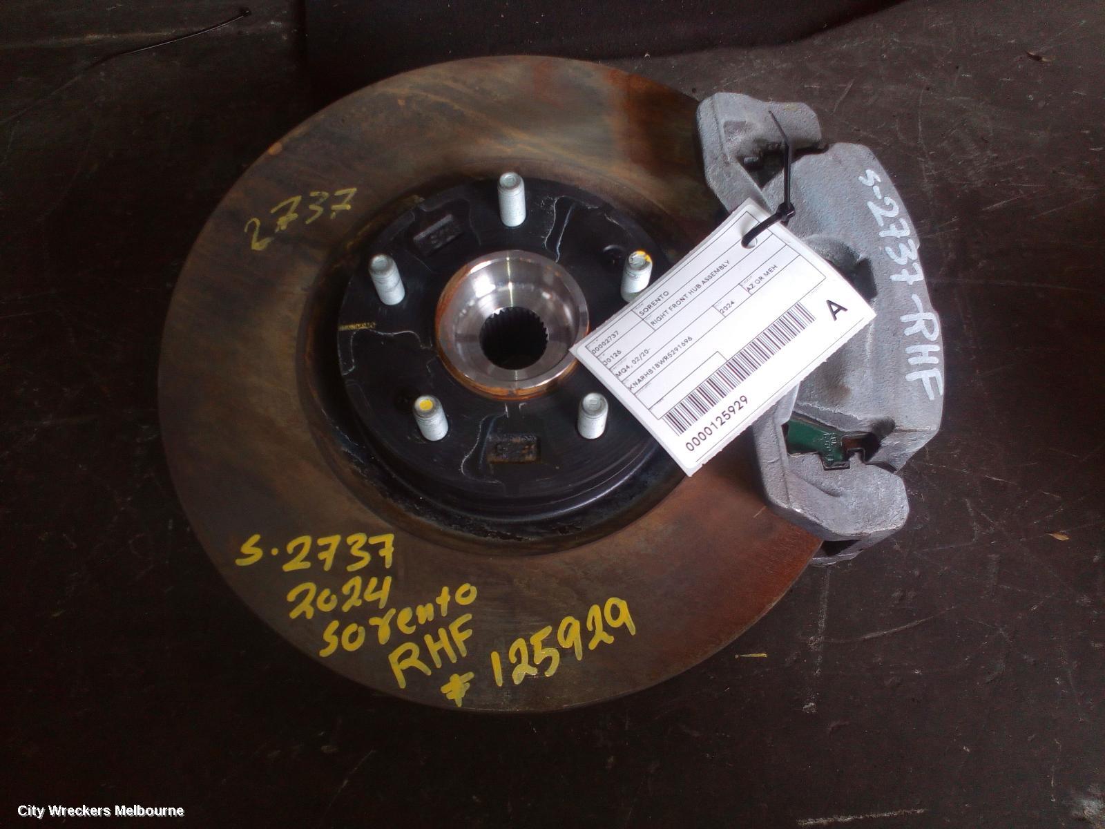 KIA SORENTO RIGHT FRONT HUB ASSEMBLY, MQ4, 02/2020 ONWARDS