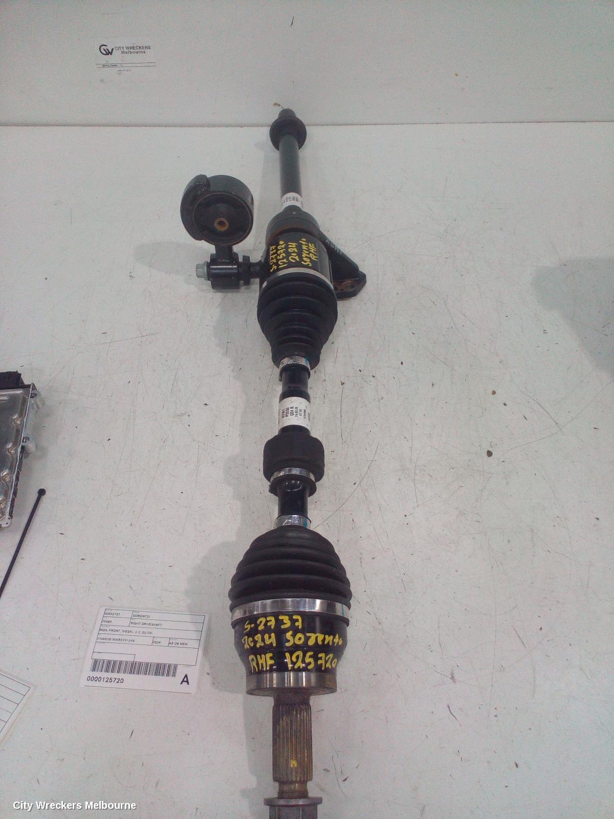 KIA SORENTO RIGHT DRIVESHAFT, MQ4, FRONT, DIESEL, 2.2, 02/2020 ONWARDS