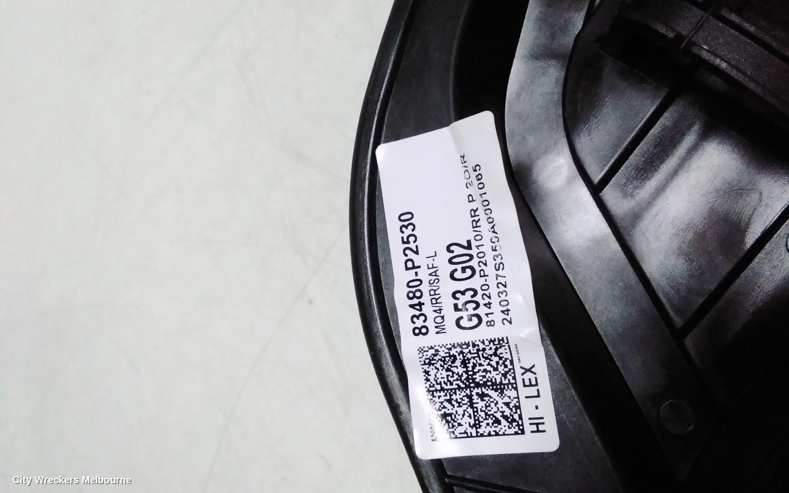 KIA SORENTO RIGHT REAR WND REG/MOTOR, MQ4, DOOR REG ASSY (REG AND MOTOR), 02/2020 ONWARDS