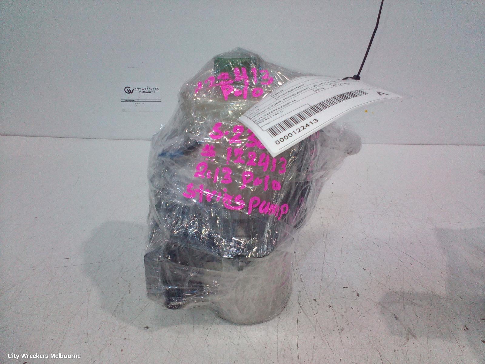 VOLKSWAGEN POLO STEERING PUMP, HYDRAULIC PUMP, PETROL/DIESEL, 6R, 05/2010 - 05/2014