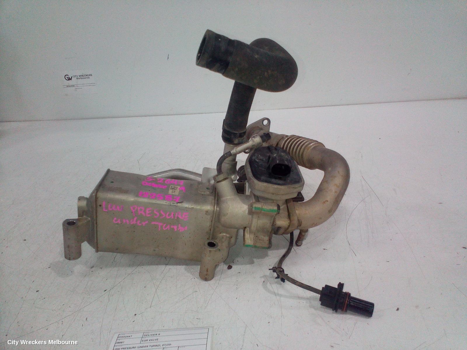LDV DELIVER 9 EGR VALVE, LOW PRESSURE (UNDER TURBO), 07/2020 ONWARDS