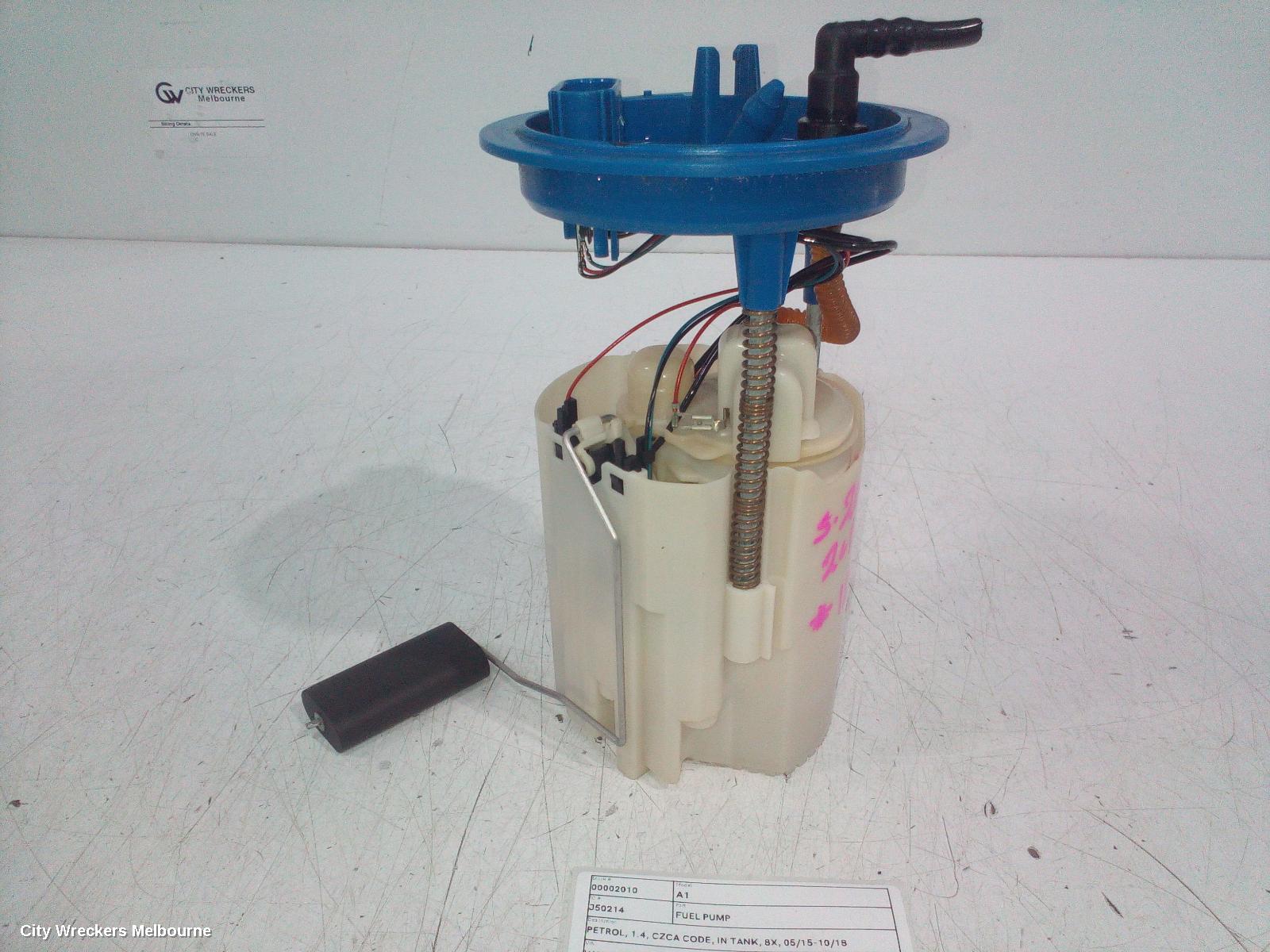 AUDI A1 FUEL PUMP, PETROL, 1.4, CZCA CODE, IN TANK, 8X, 05/2015 - 10/2018