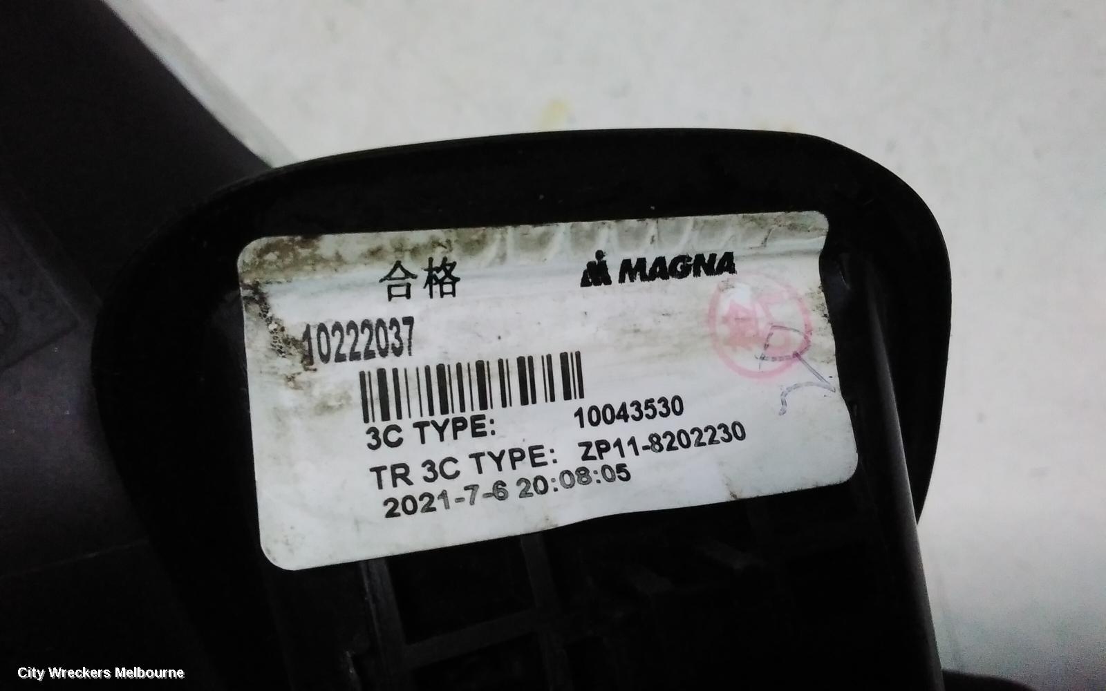 MG MG3 RIGHT DOOR MIRROR, SZP1, BLACK, 07/2016 ONWARDS