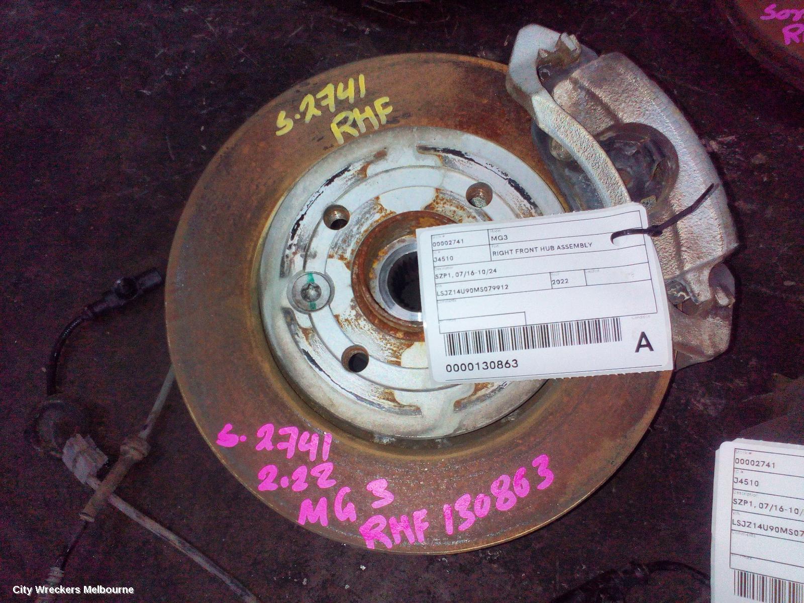 MG MG3 RIGHT FRONT HUB ASSEMBLY, SZP1, 07/2016 - 10/2024