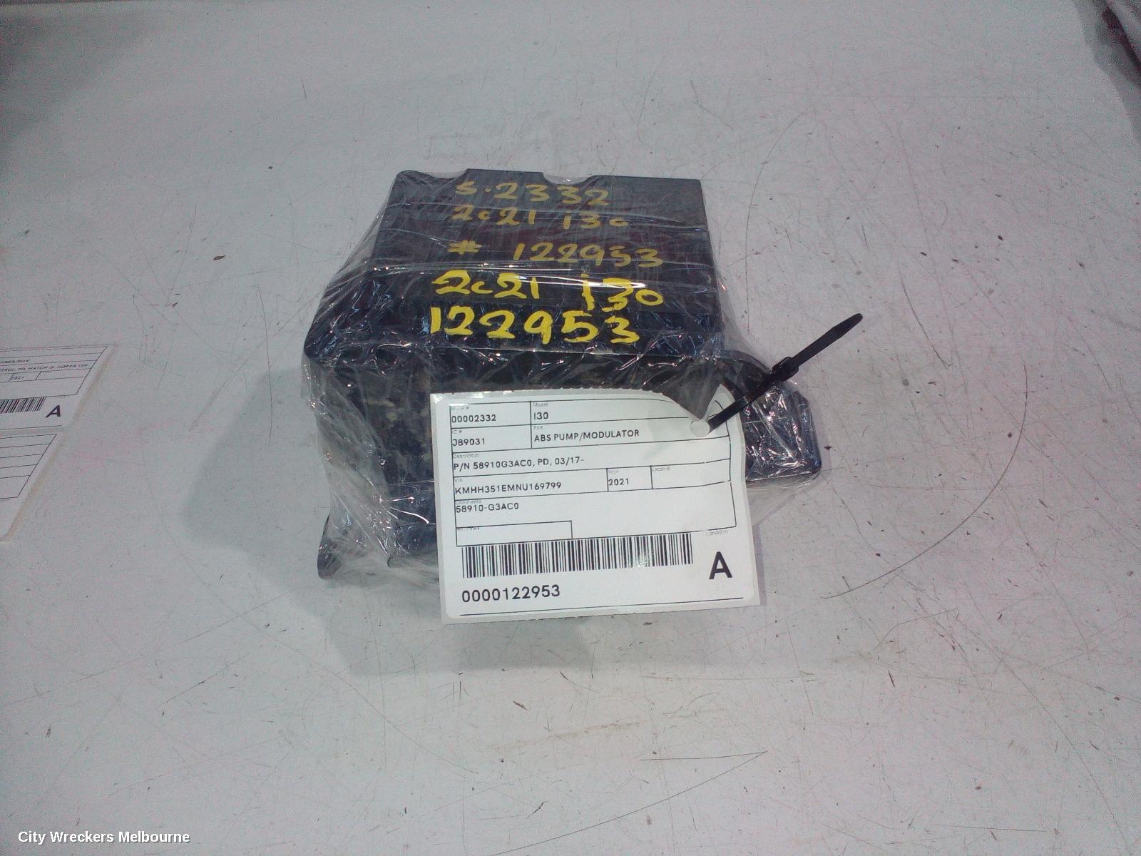HYUNDAI I30 ABS PUMP/MODULATOR, P/N 58910G3AC0, PD, 03/2017 ONWARDS