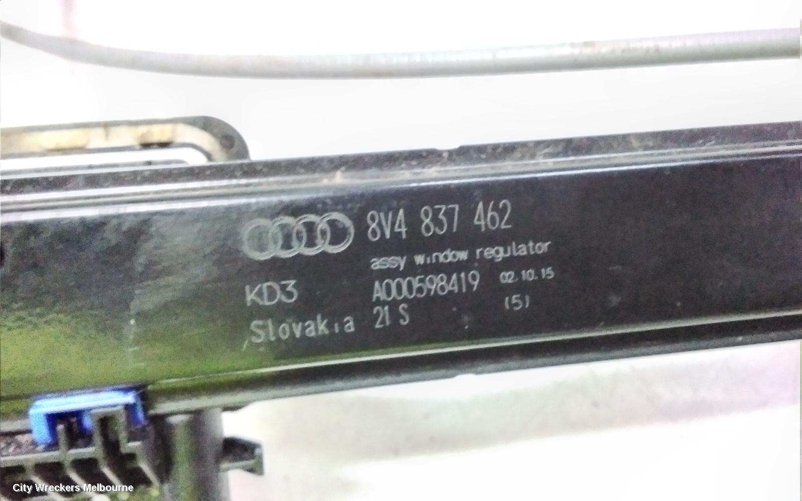 AUDI A3 RIGHT FRONT WINDOW REG/MOTOR, 8V, 4DR SEDAN, 10/2013 - 10/2020