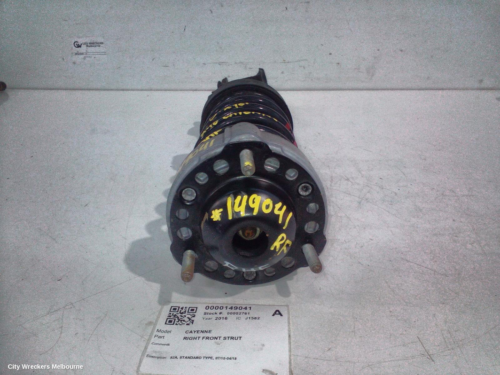 PORSCHE CAYENNE RIGHT FRONT STRUT, 92A, STANDARD TYPE, 07/2010 - 04/2018