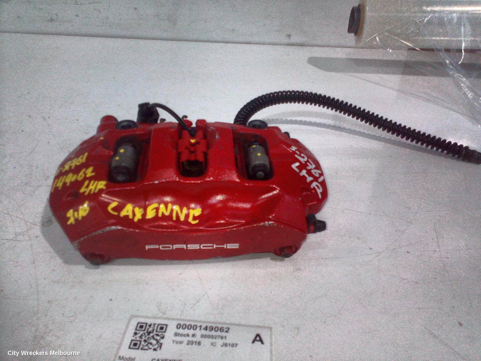PORSCHE CAYENNE CALIPER, LH REAR, RED, 92A, 07/2010 - 04/2018