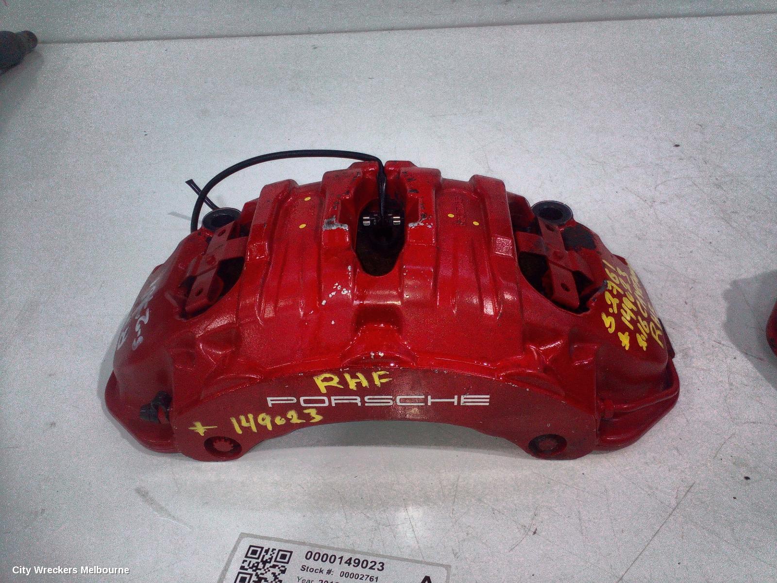 PORSCHE CAYENNE CALIPER, RH FRONT, RED, 92A, 07/2010 - 04/2018
