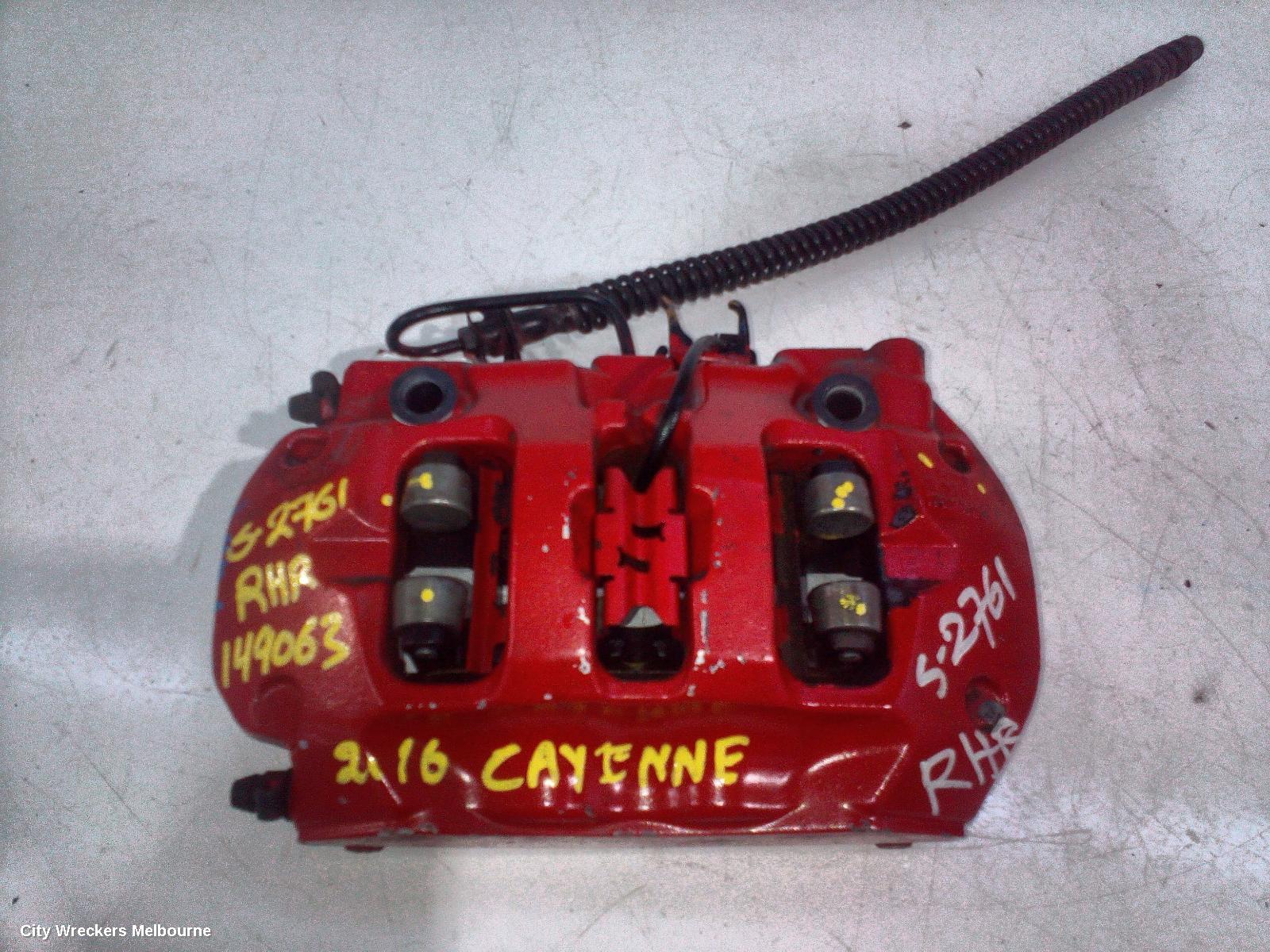 PORSCHE CAYENNE CALIPER, RH REAR, RED, 92A, 07/2010 - 04/2018
