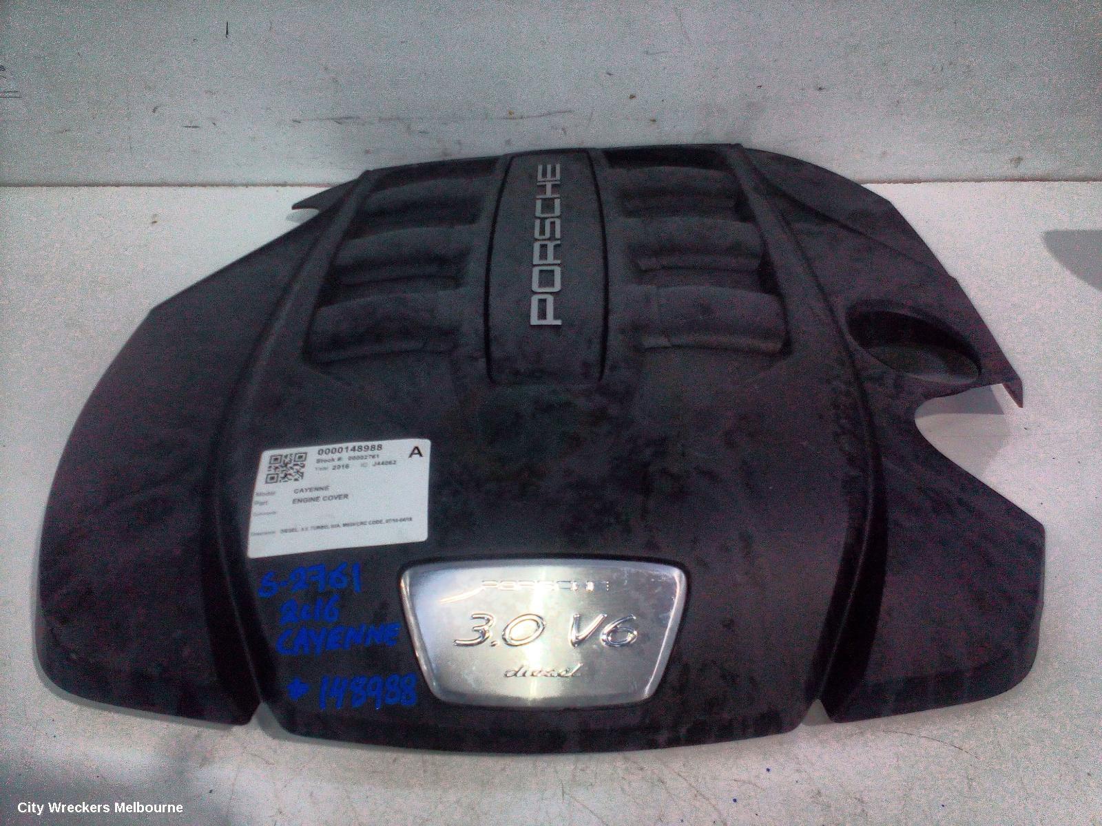 PORSCHE CAYENNE ENGINE COVER, DIESEL, 3.0, TURBO, 92A, M059/CRC CODE, 07/2010 - 04/2018