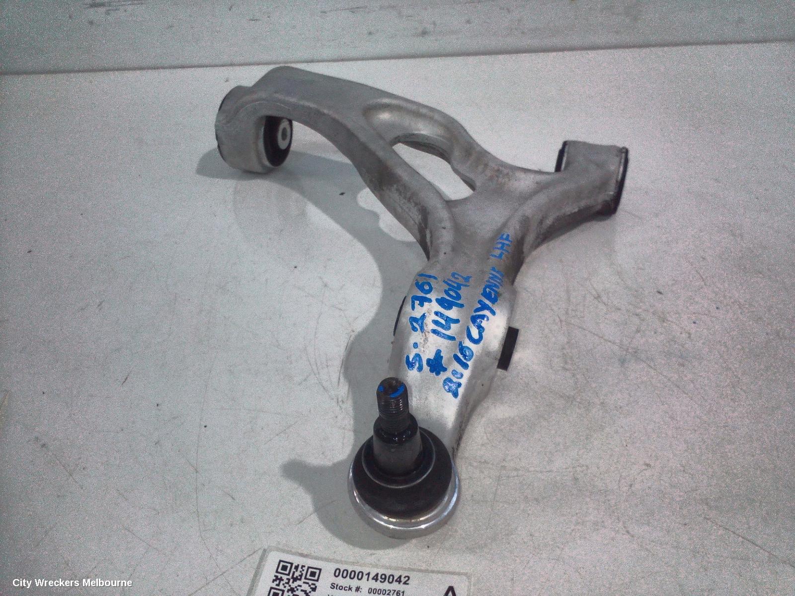 PORSCHE CAYENNE LEFT FRONT LOWER CONTROL ARM, 92A, 07/2010 - 04/2018
