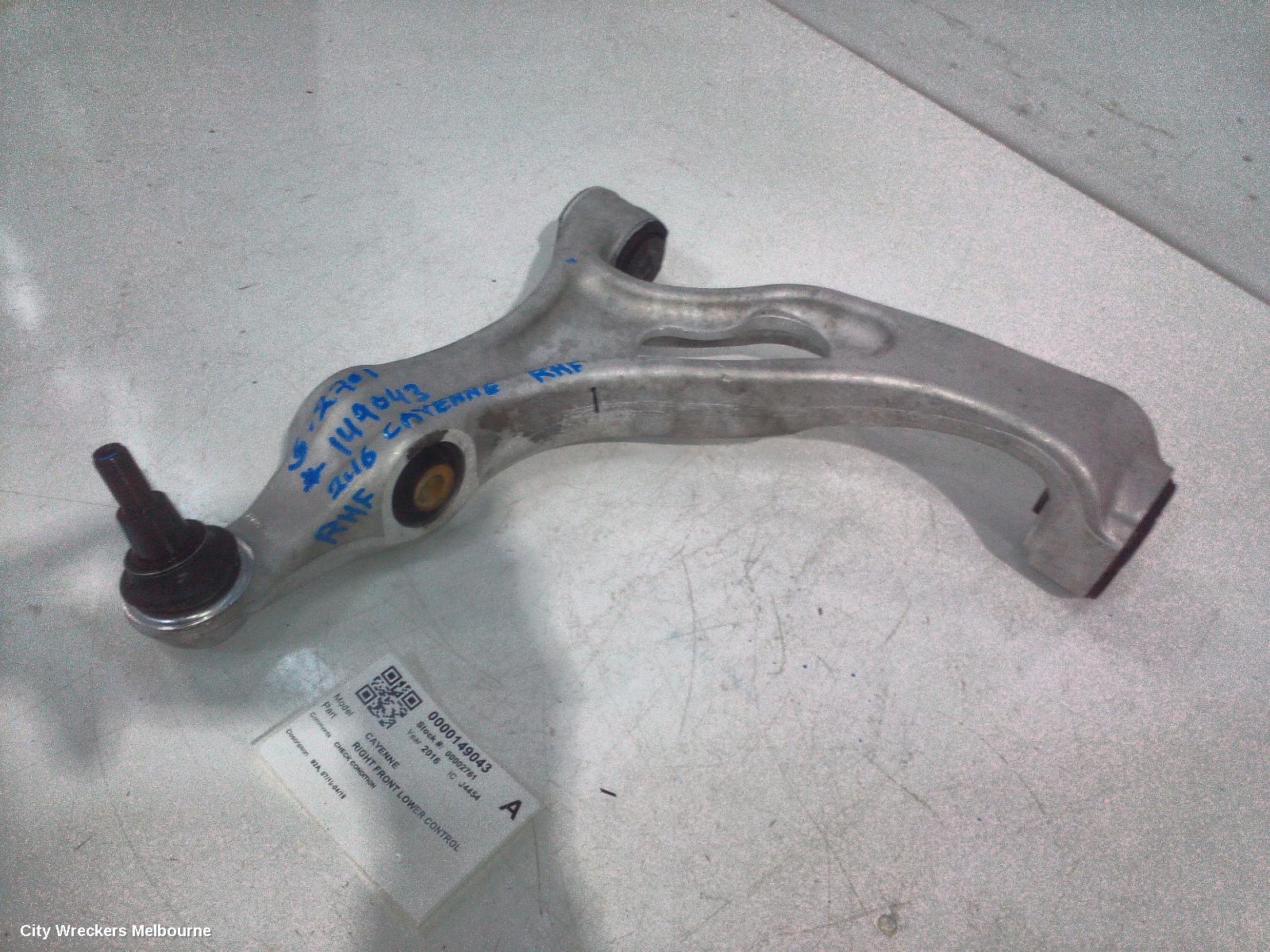 PORSCHE CAYENNE RIGHT FRONT LOWER CONTROL ARM, 92A, 07/2010 - 04/2018