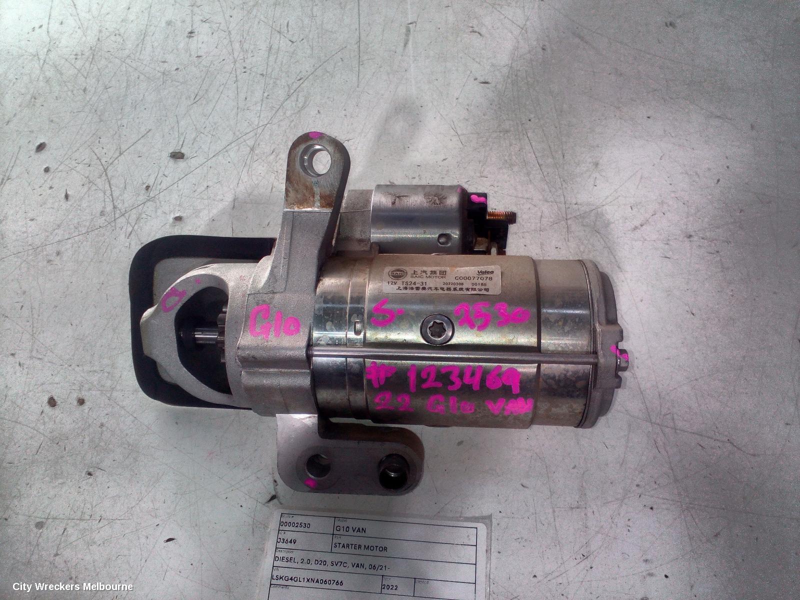 LDV G10 STARTER, DIESEL, 2.0, D20, SV7C, VAN, 06/2021 ONWARDS