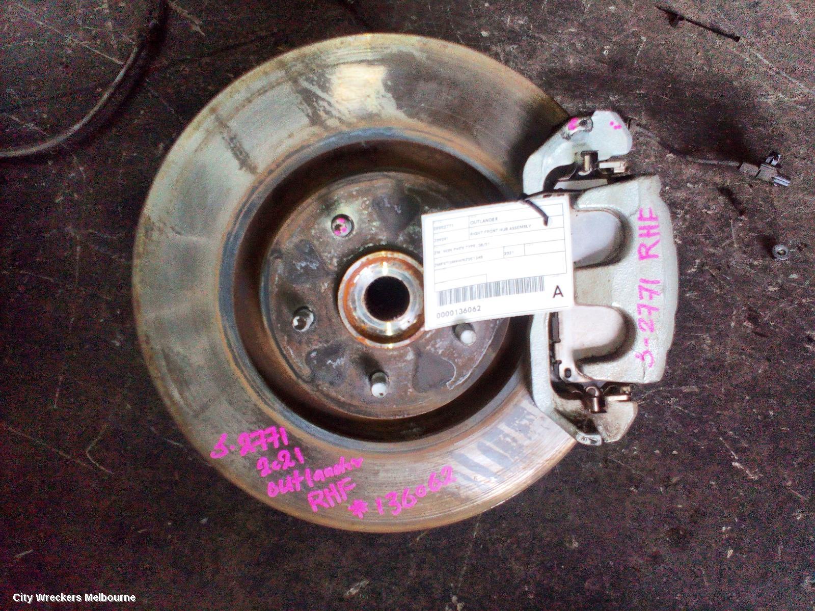 MITSUBISHI OUTLANDER RIGHT FRONT HUB ASSEMBLY, ZM, NON PHEV TYPE, 08/2021 ONWARDS