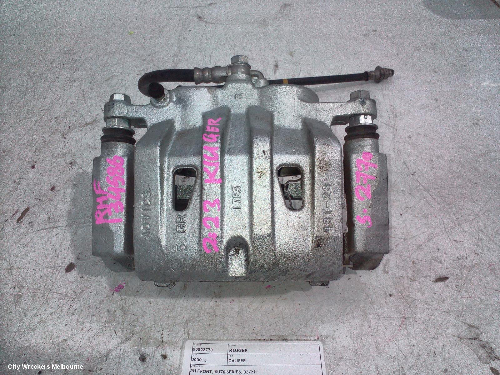 TOYOTA KLUGER CALIPER, RH FRONT, XU70 SERIES, 03/2021 ONWARDS