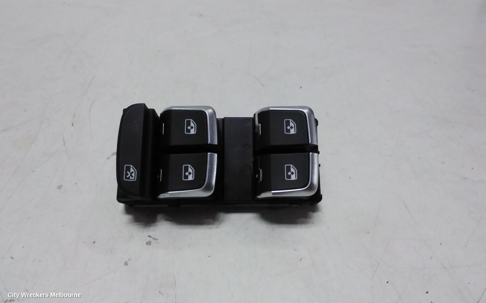 AUDI A3 PWR DR WIND SWITCH, RH FRONT (MASTER SWITCH), HATCH/SEDAN, NON CHROME TIPS TYPE, 8V, 05/2013 - 10/2020