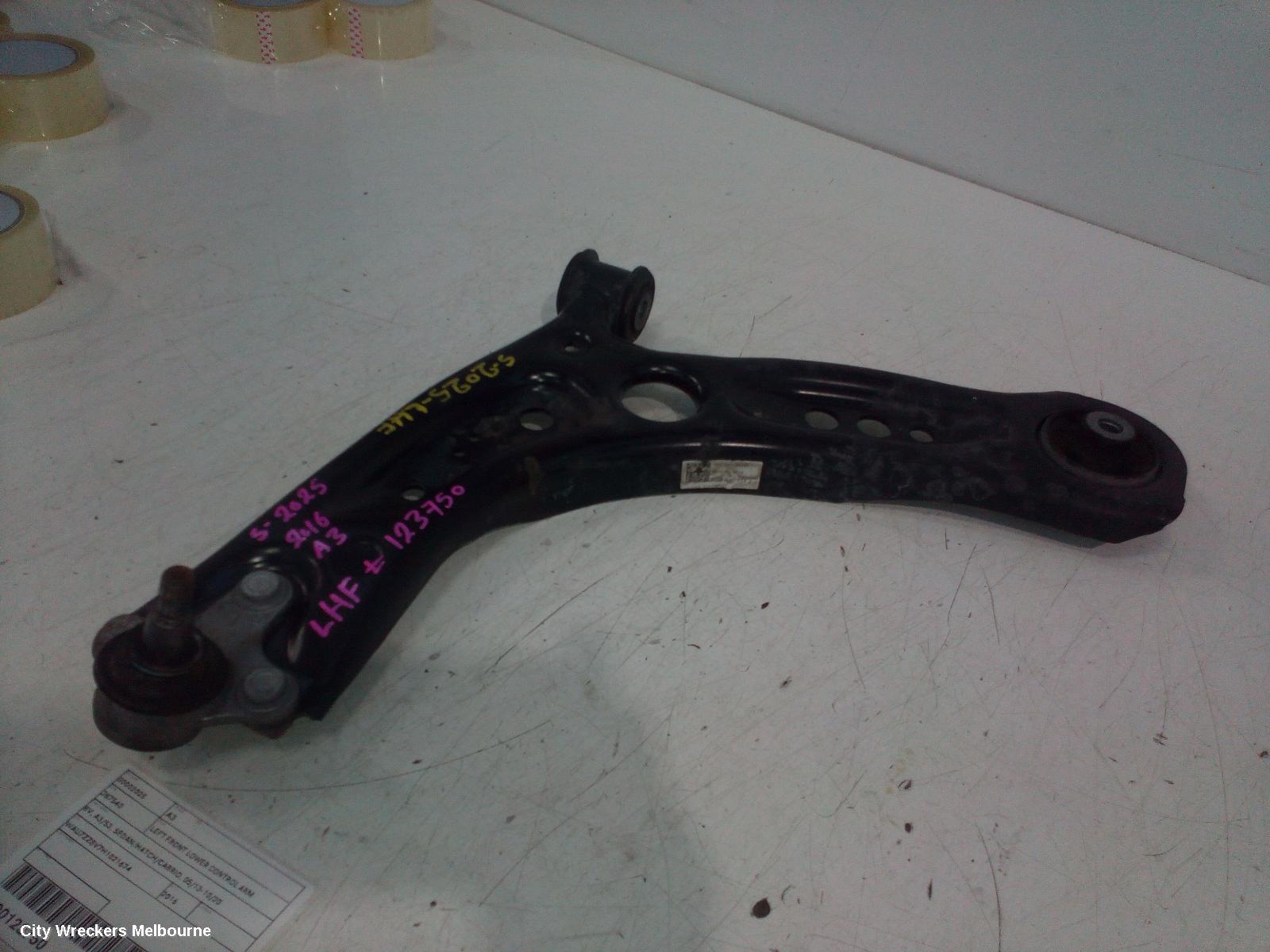 AUDI A3 LEFT FRONT LOWER CONTROL ARM, 8V, A3/S3, SEDAN/HATCH/CABRIO, 05/2013 - 10/2020