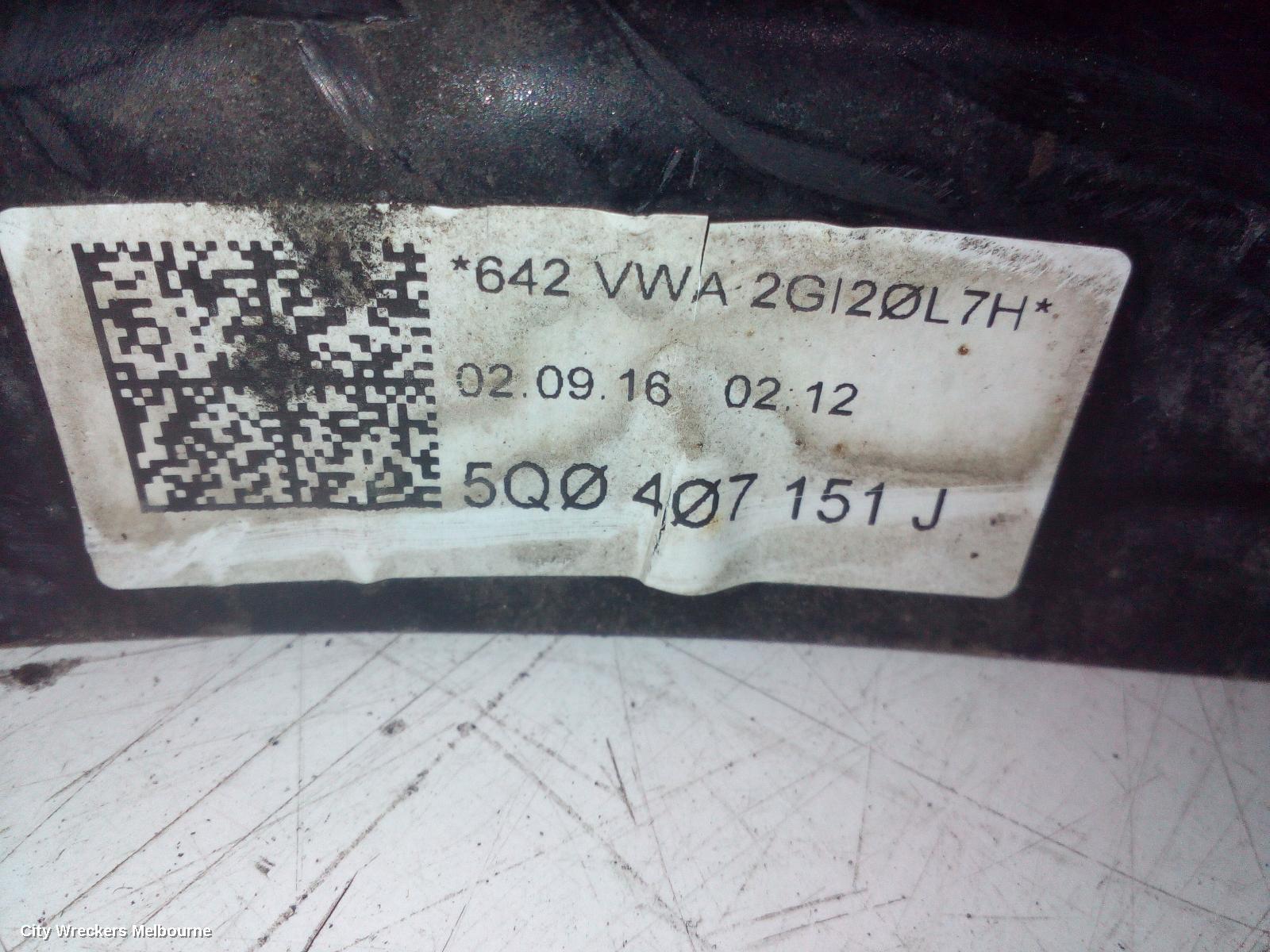 AUDI A3 LEFT FRONT LOWER CONTROL ARM, 8V, A3/S3, SEDAN/HATCH/CABRIO, 05/2013 - 10/2020