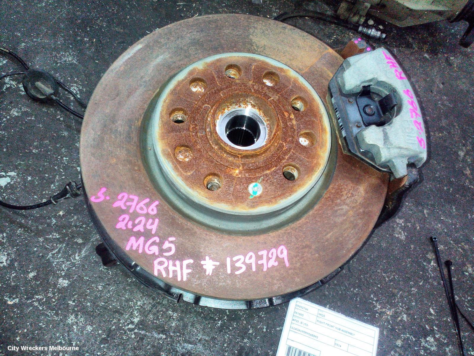 MG MG5 RIGHT FRONT HUB ASSEMBLY, AP32, NON TURBO, 01/2023 ONWARDS