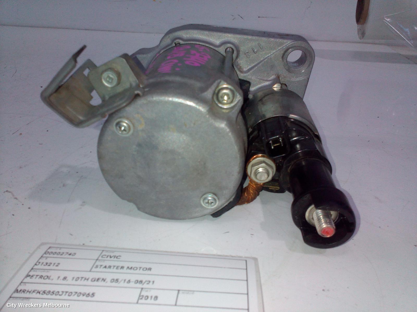HONDA CIVIC STARTER, PETROL, 1.8, 10TH GEN, 05/2016 - 08/2021