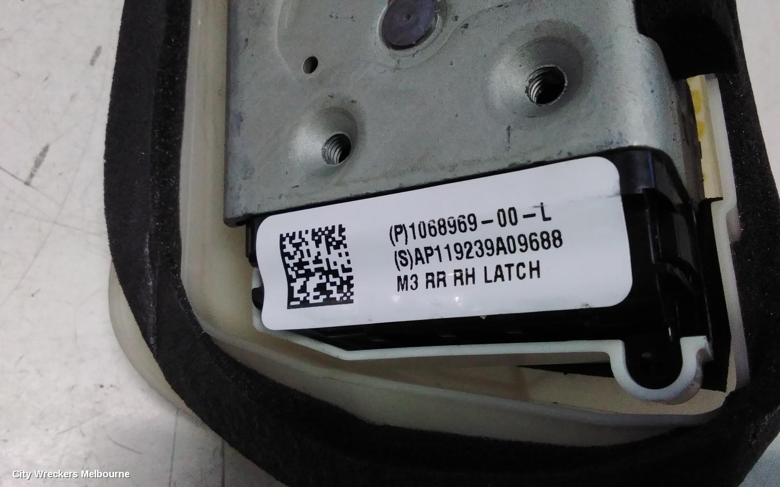 TESLA MODEL 3 DOOR/BOOT/GATE LOCK, RIGHT REAR DOOR LOCK, 1ST GEN, 06/2019 - 08/2023