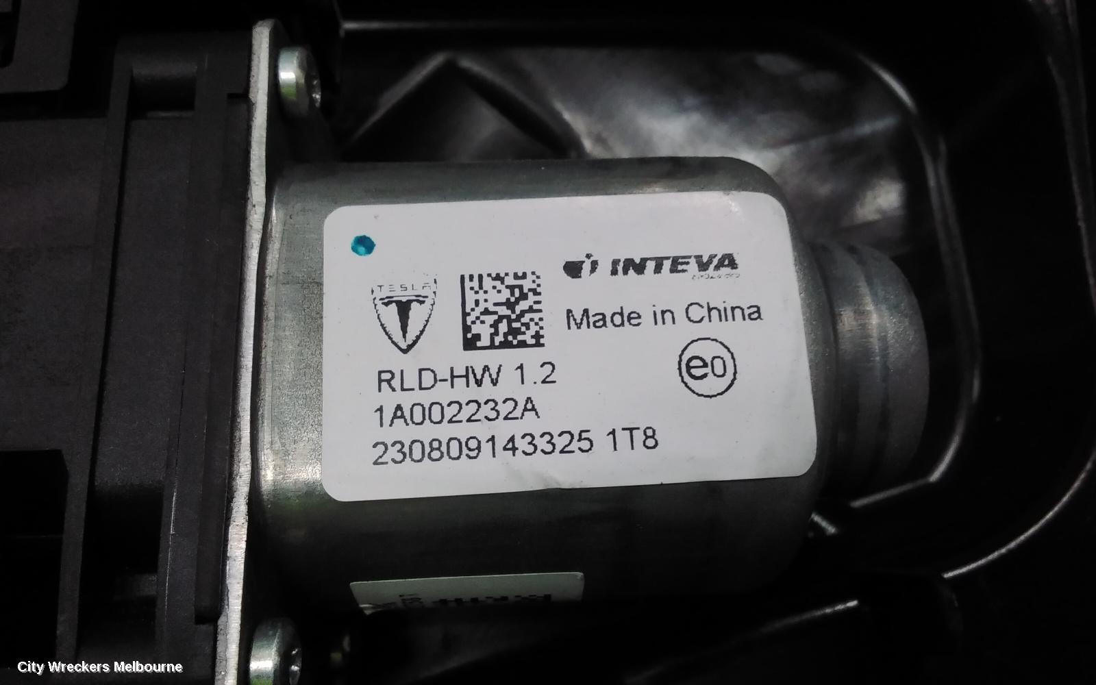 TESLA MODEL 3 LEFT REAR WND REG/MOTOR, 1ST GEN, 06/2019 ONWARDS