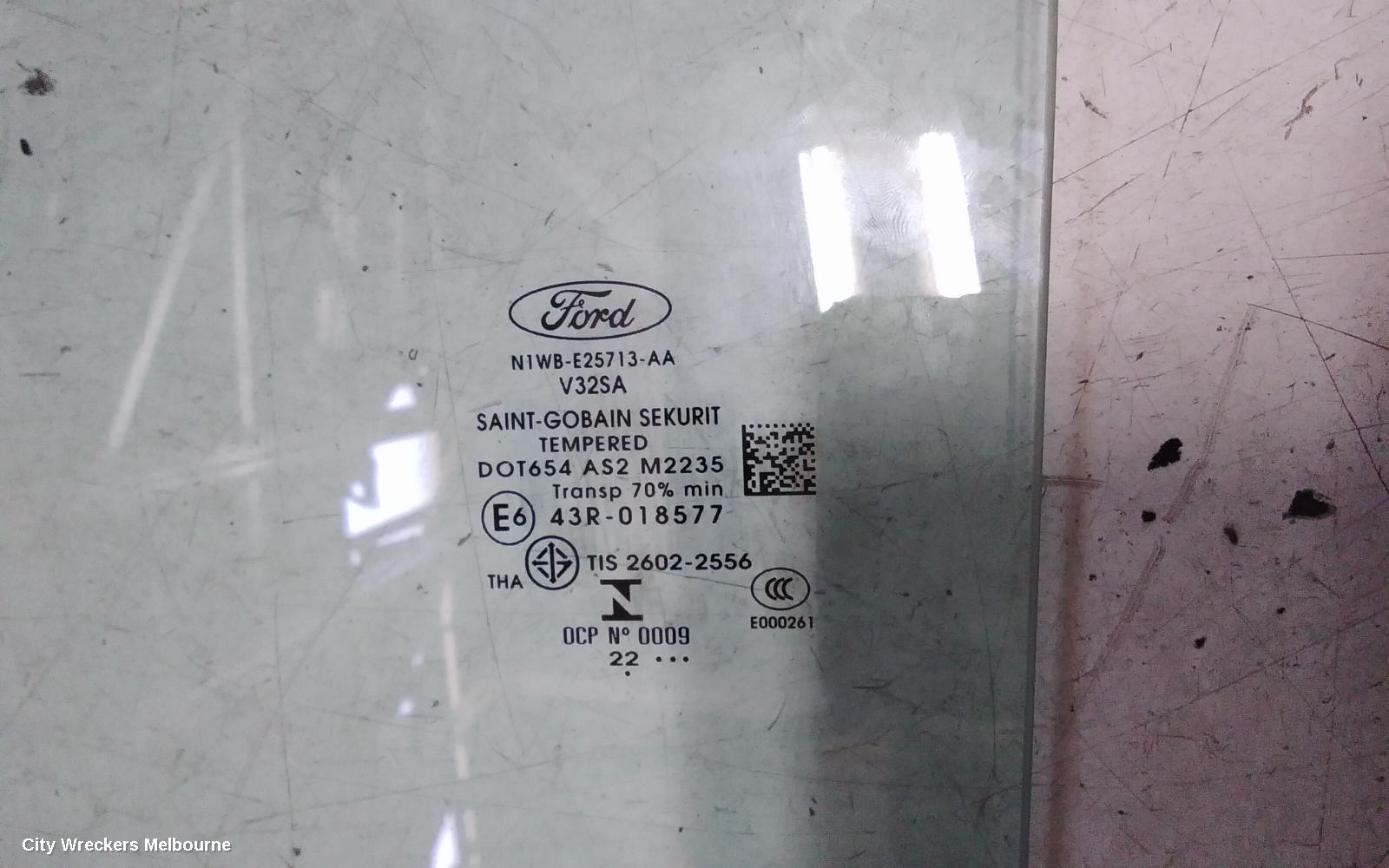 FORD RANGER LEFT REAR DOOR WINDOW, RA, DUAL CAB, 05/2022 ONWARDS