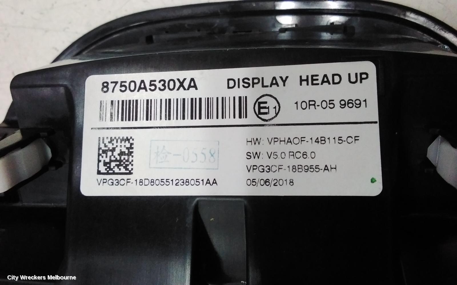 MITSUBISHI ECLIPSE CROSS INSTRUMENT CLUSTER, HEAD UP DISPLAY UNIT, YA, 11/2017 - 09/2020