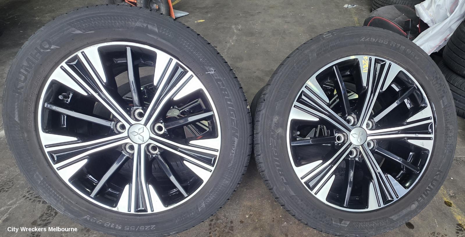 MITSUBISHI ECLIPSE CROSS WHEEL MAG, FACTORY, 18X7IN, 10 SINGLE SPOKE, BI-COLOUR, YA, 11/2017 - 09/2020