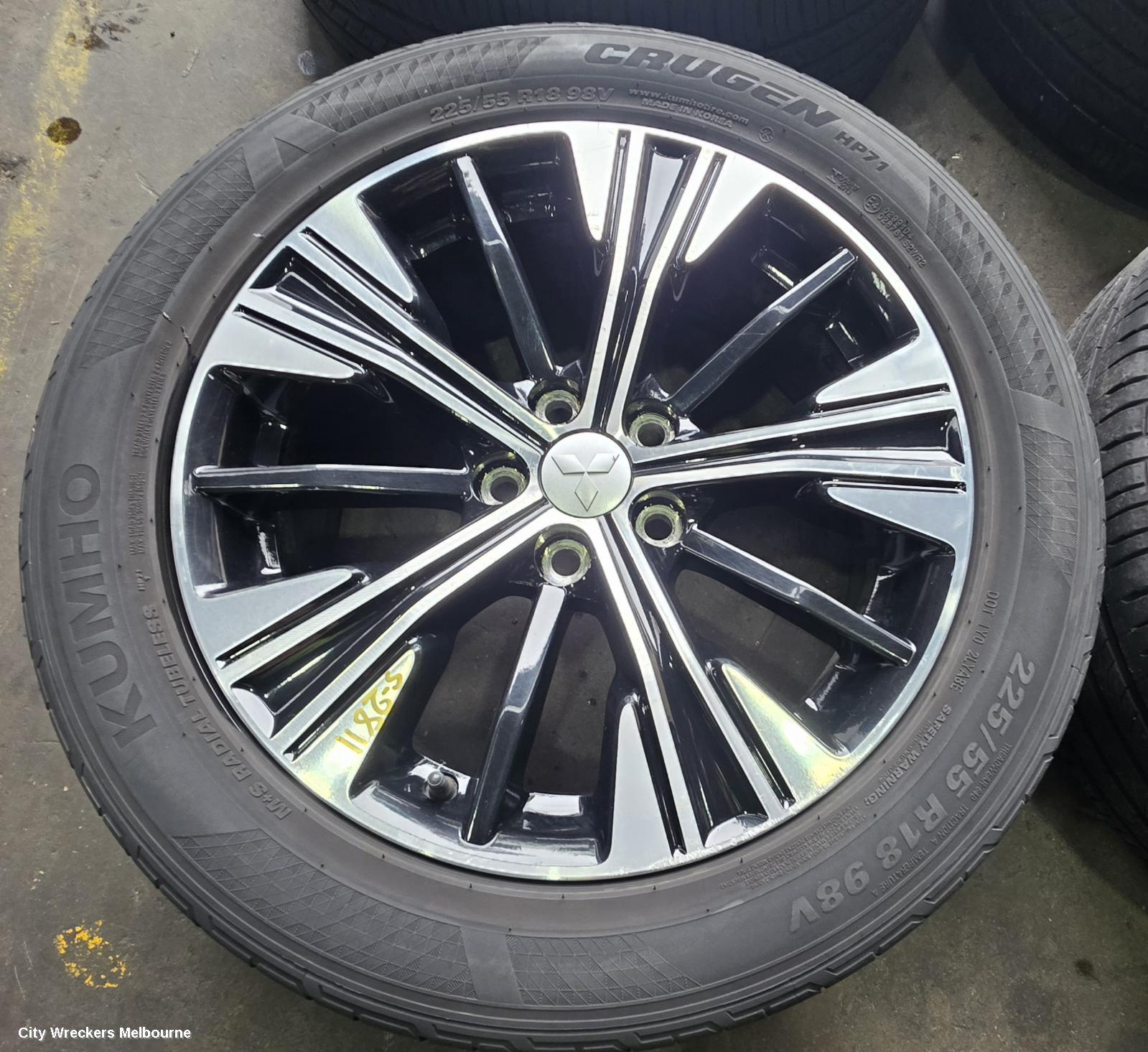 MITSUBISHI ECLIPSE CROSS WHEEL MAG, FACTORY, 18X7IN, 10 SINGLE SPOKE, BI-COLOUR, YA, 11/2017 - 09/2020
