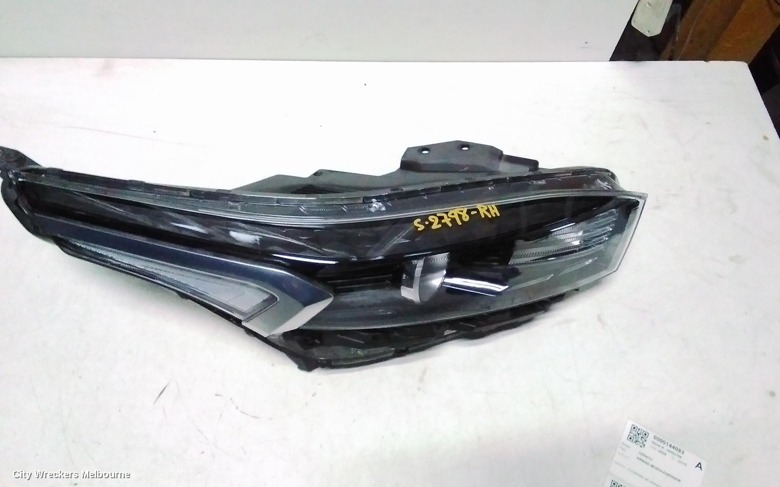 KIA CERATO RIGHT HEADLAMP, BD, HALOGEN TYPE, 04/2021 ONWARDS