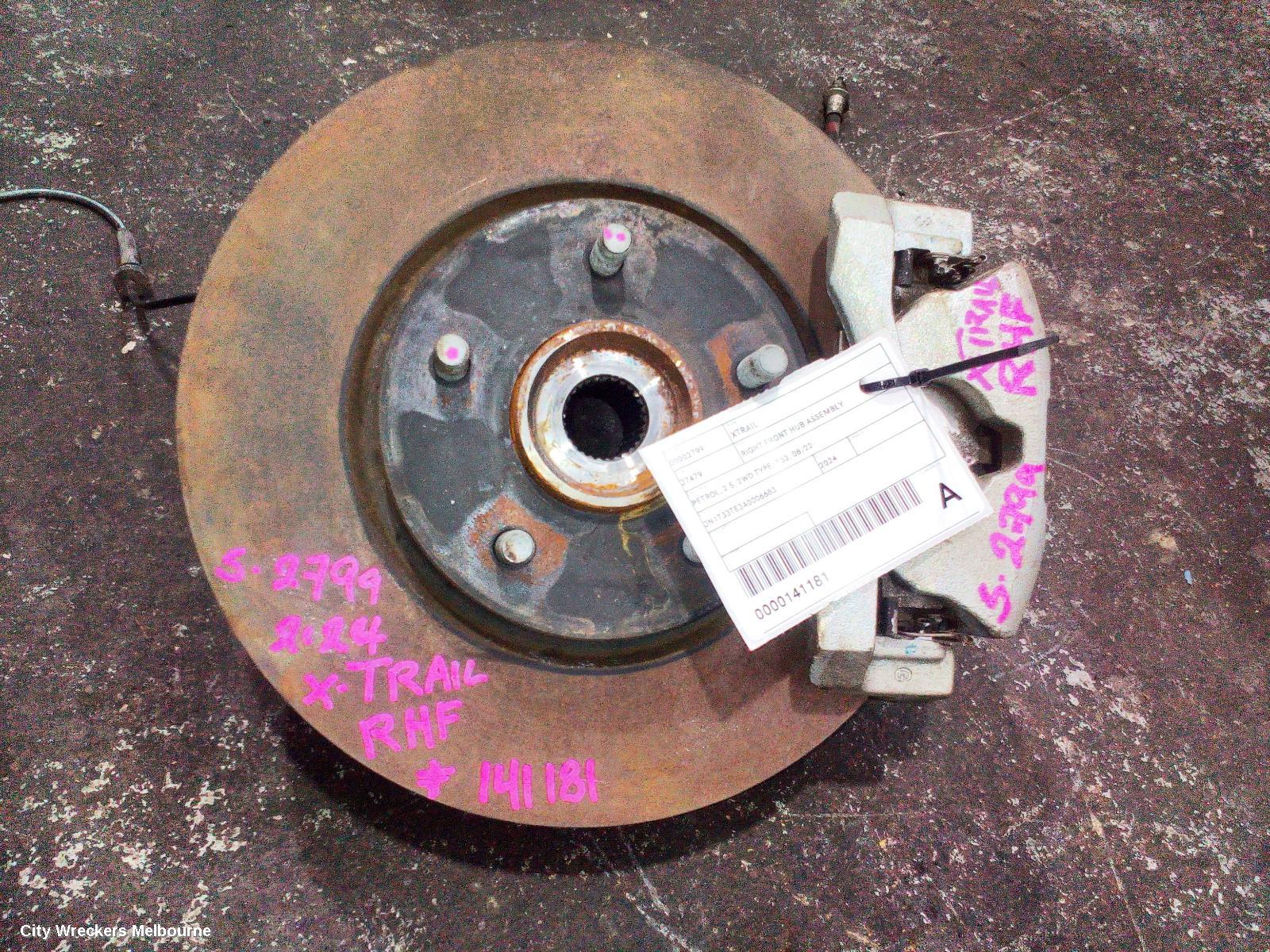 NISSAN XTRAIL RIGHT FRONT HUB ASSEMBLY, PETROL, 2.5, 2WD TYPE, T33, 08/2022 ONWARDS
