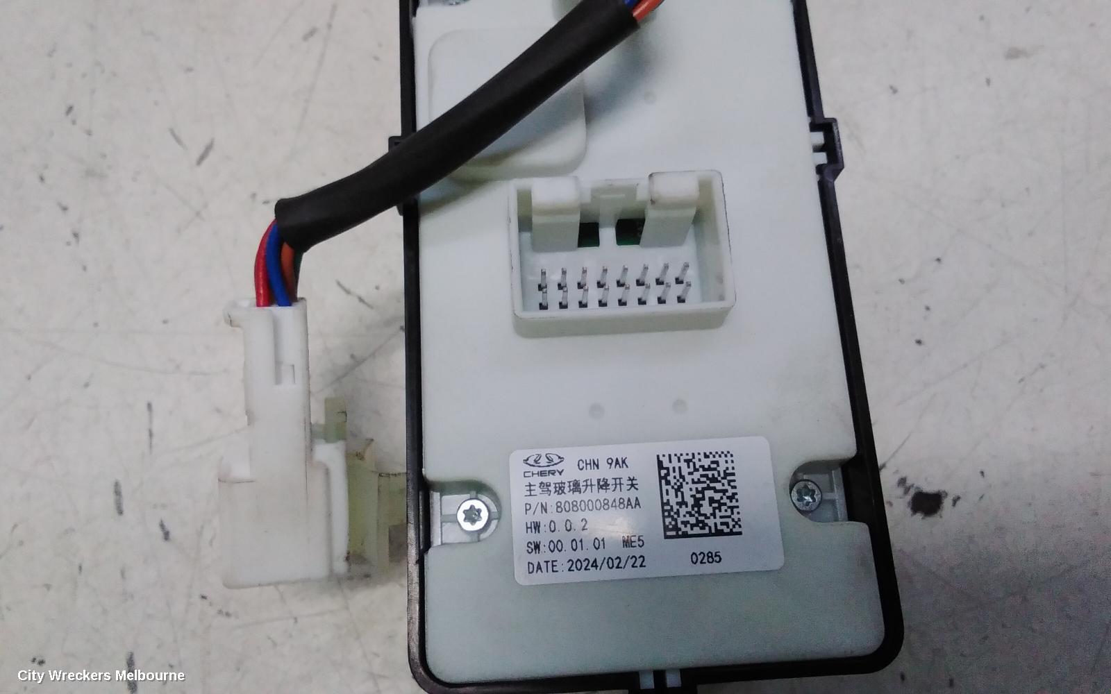 CHERY OMODA 5 PWR DR WIND SWITCH, T34/T19C, RH FRONT (MASTER SWITCH), NON EV, 12/2022 ONWARDS