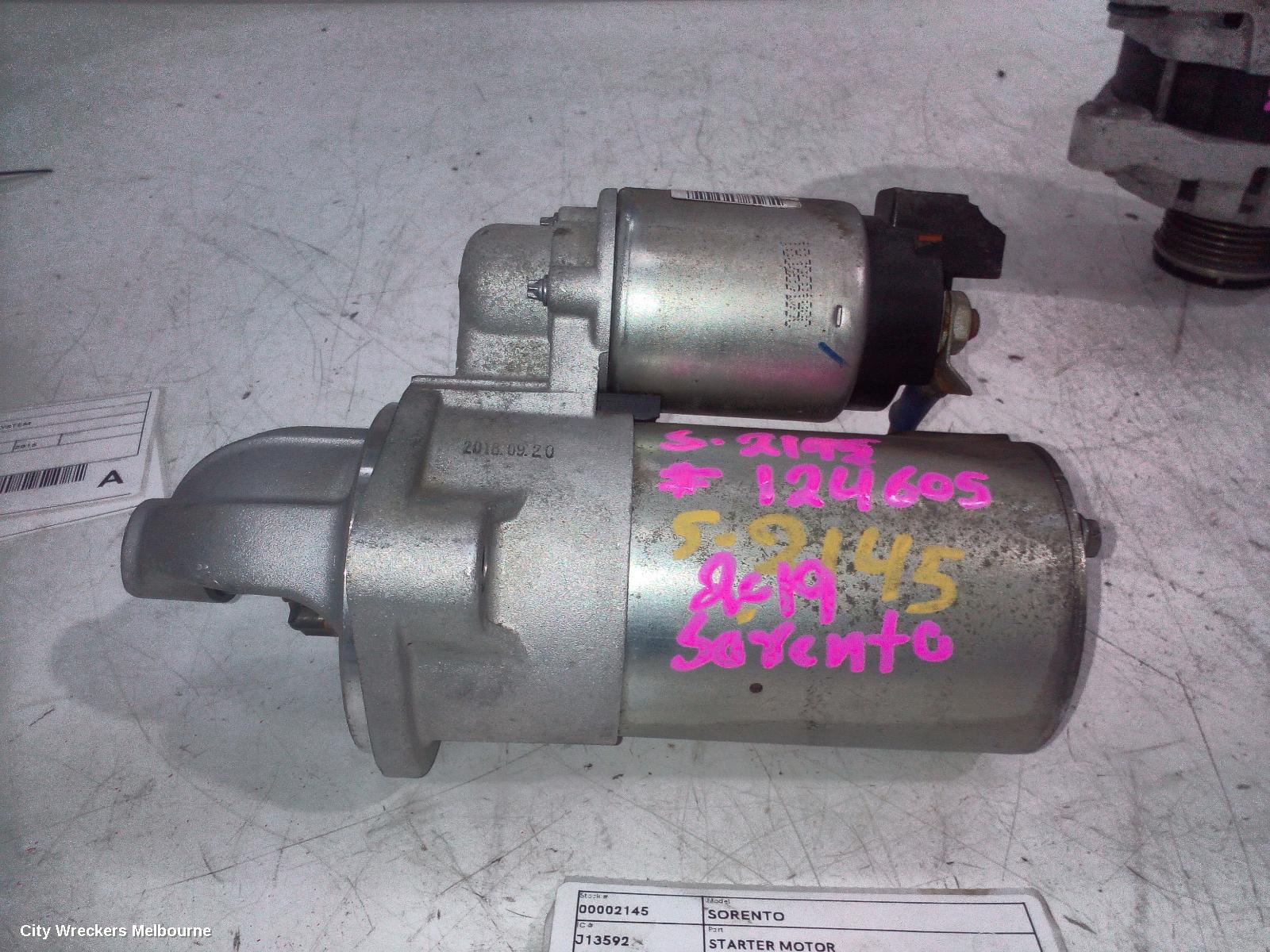 KIA SORENTO STARTER, DIESEL, 2.2, D4HB, TURBO, UM, 03/2015 - 01/2020