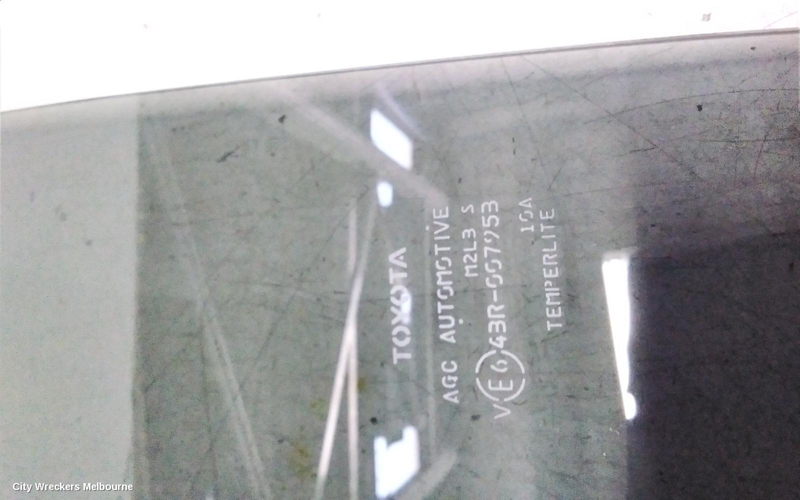 TOYOTA COROLLA LEFT REAR DOOR WINDOW, E210, HATCH, 07/2018 ONWARDS