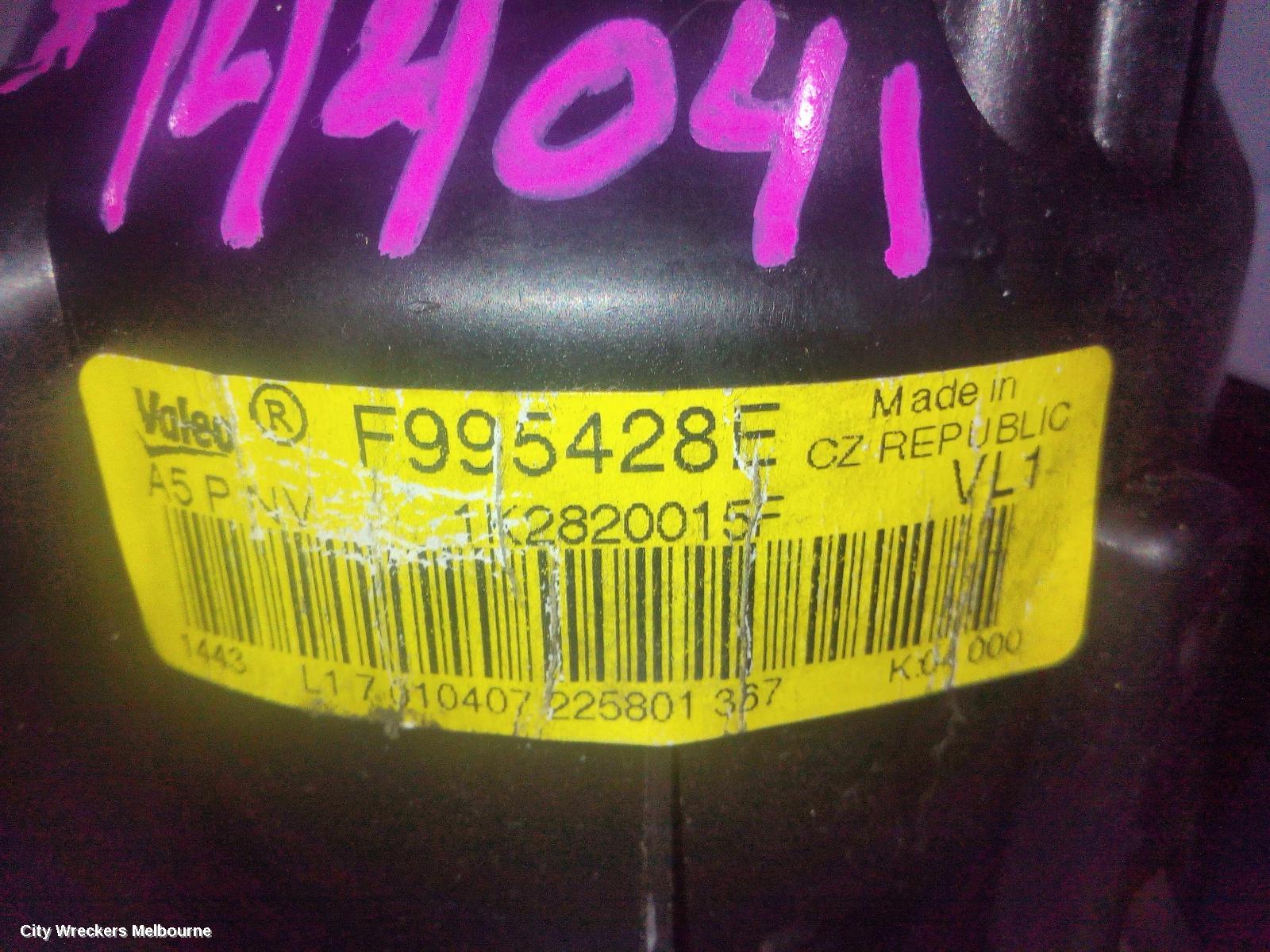 AUDI TT HEATER FAN MOTOR, 8J, 09/2006 - 12/2014