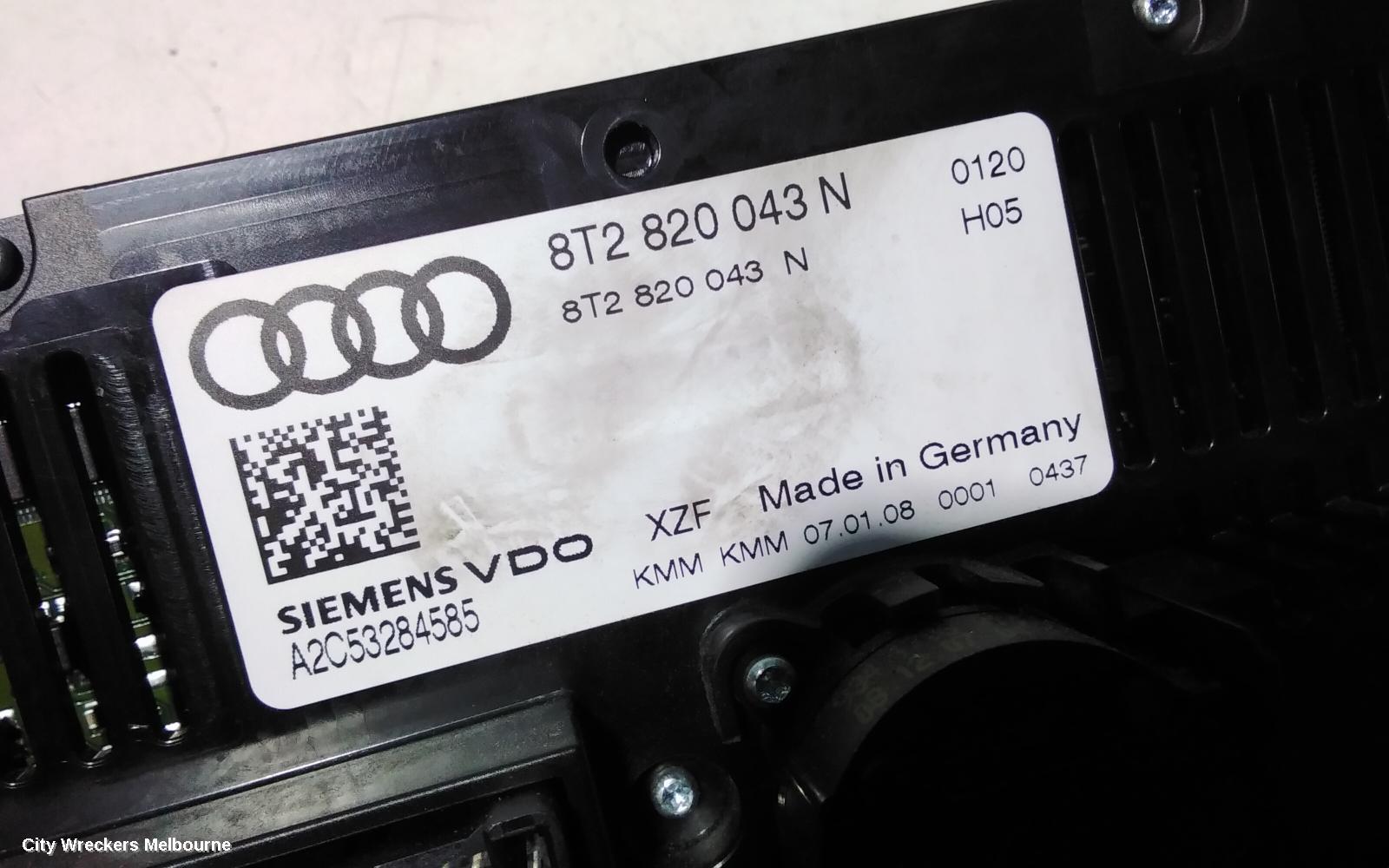 AUDI A5 HEATER/AC CONTROLS, THREE ZONE CLIMATE CONTROL, 8T, HEATED TYPE, 10/2007 - 08/2011